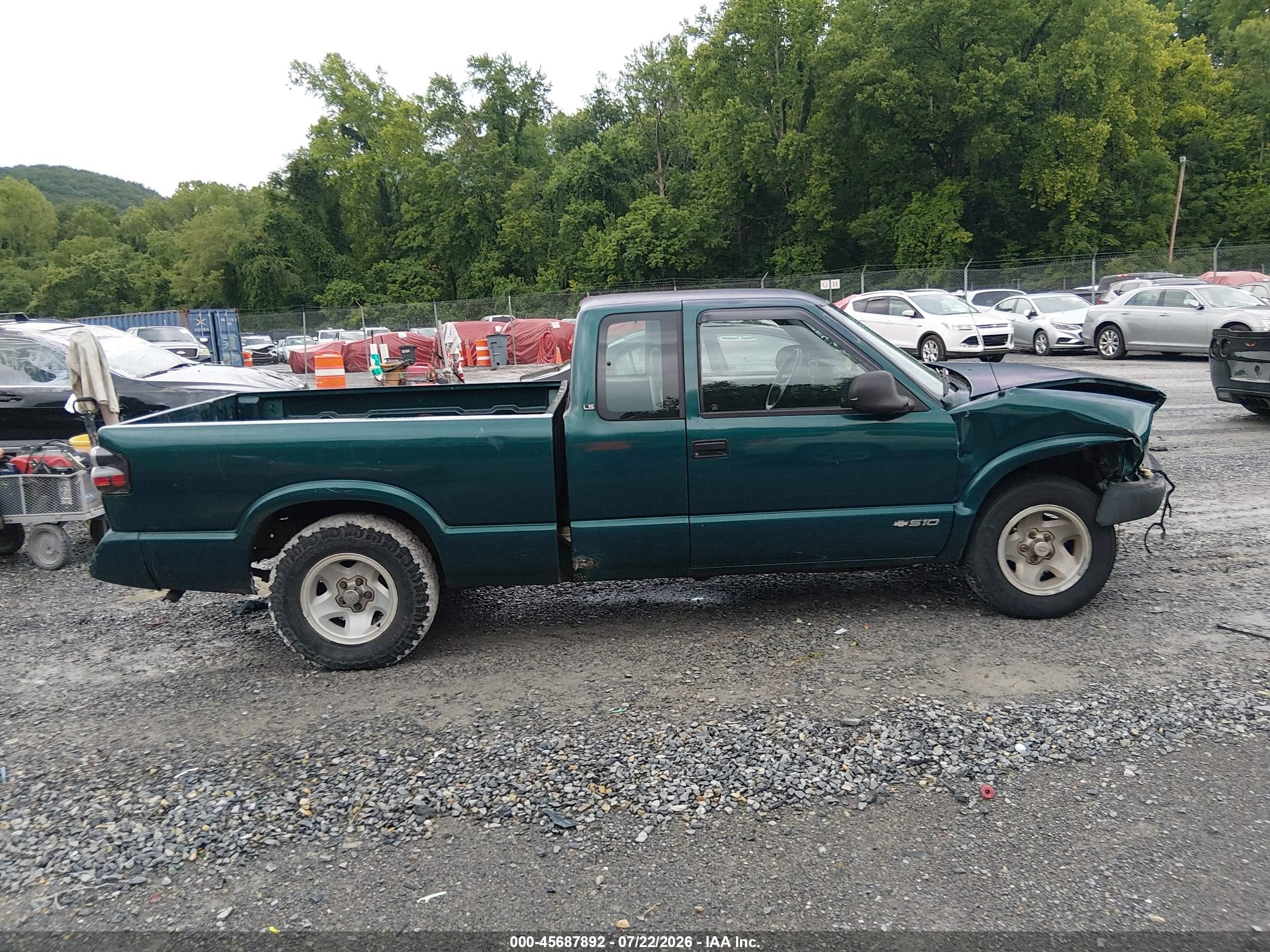 1997 Chevrolet S-10 Ls Green vin: 1GCCS19X3VK235243