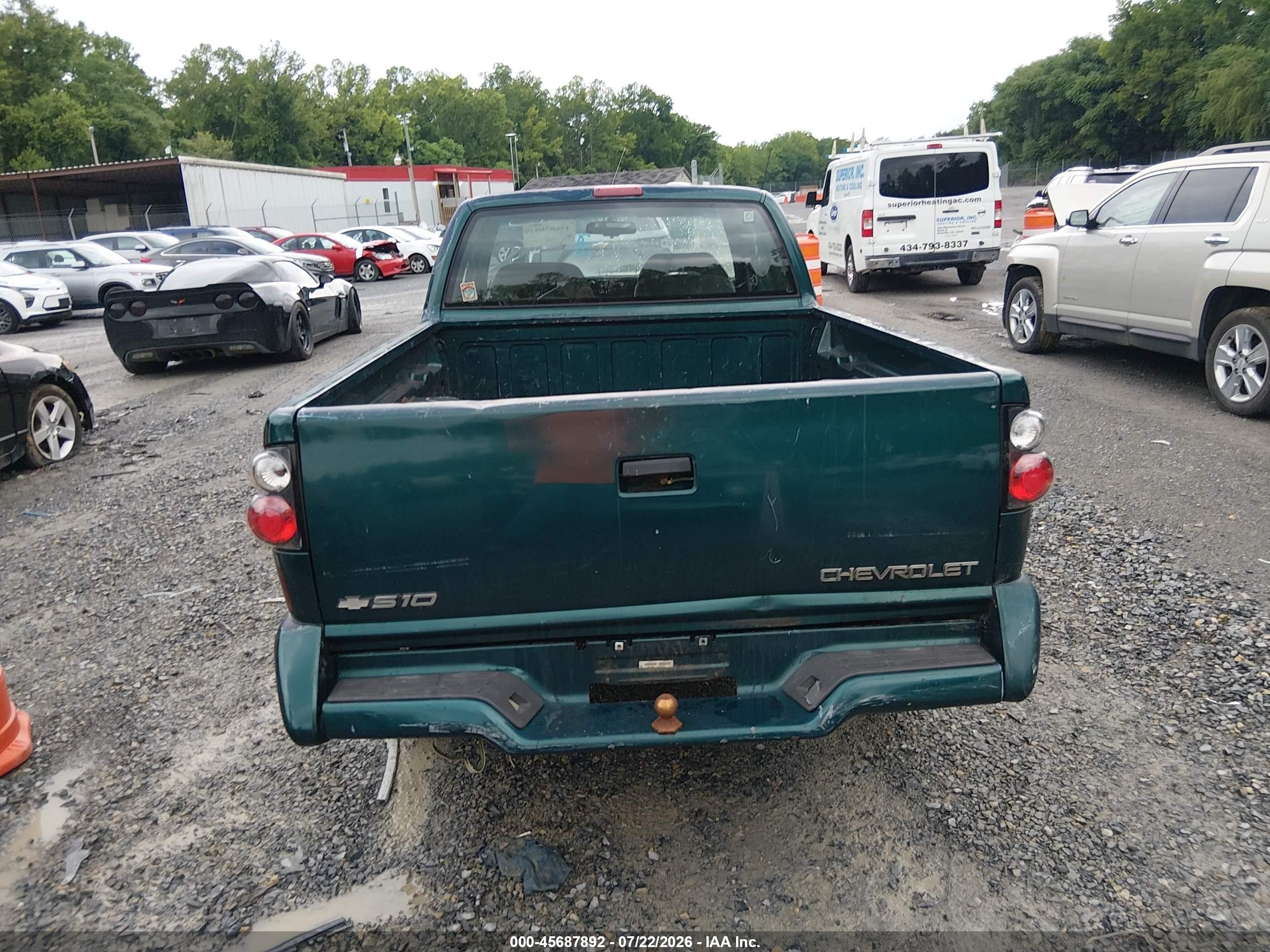 1997 Chevrolet S-10 Ls Green vin: 1GCCS19X3VK235243