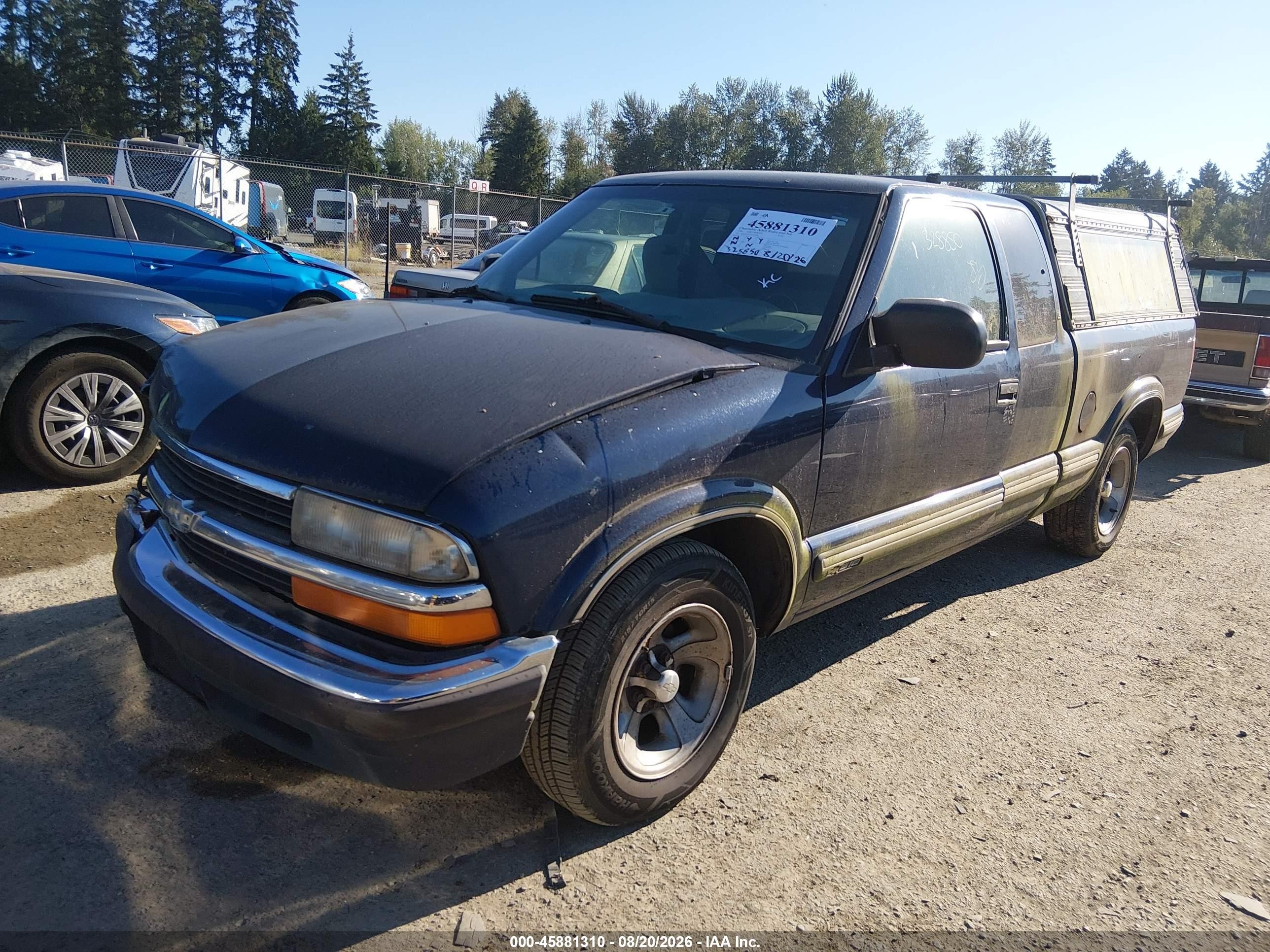1999 Chevrolet S-10 Ls Dark Blue vin: 1GCCS19X3X8167400