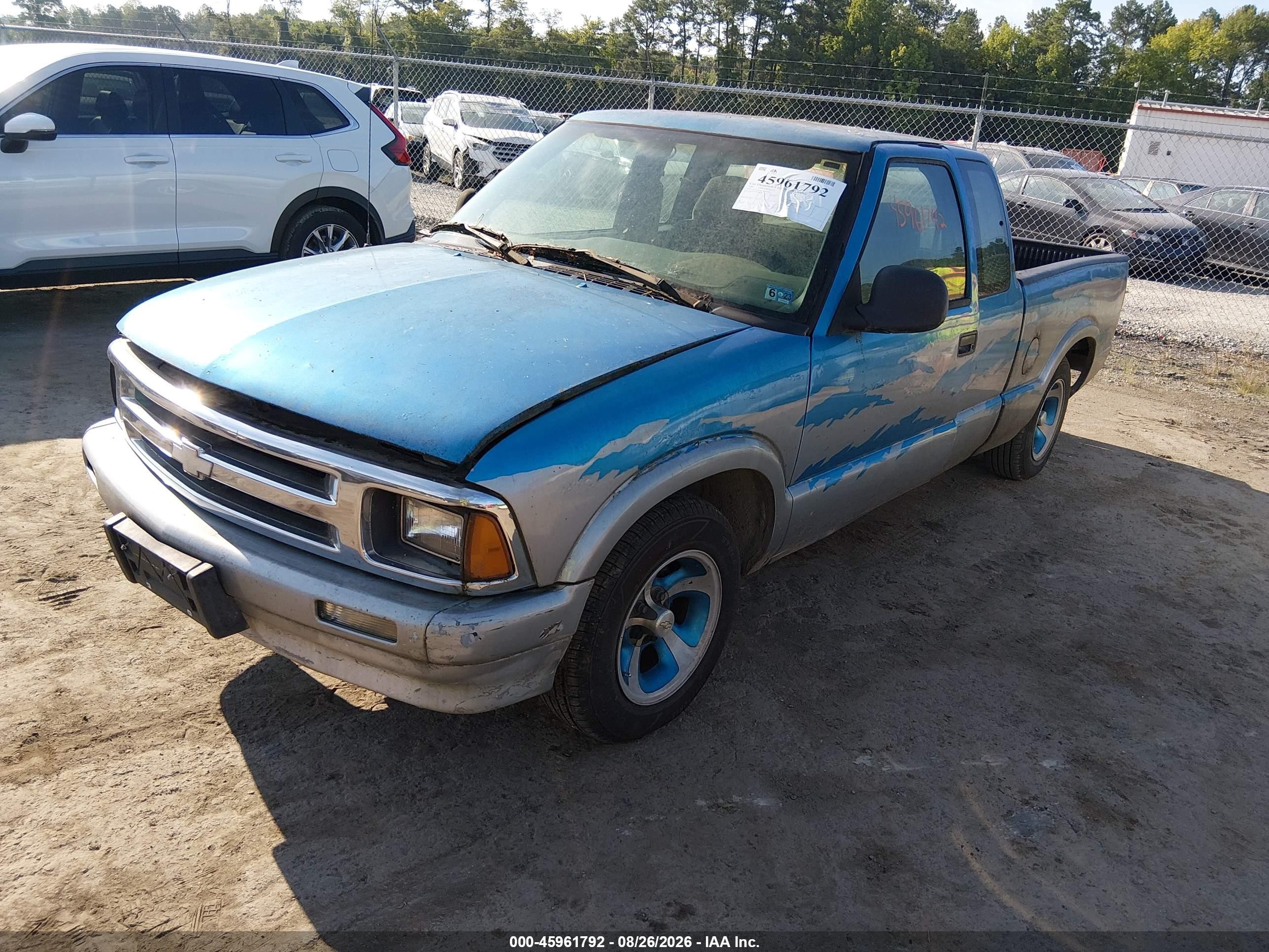 1997 Chevrolet S-10 Ls Fleetside Blue vin: 1GCCS19X7V8170832