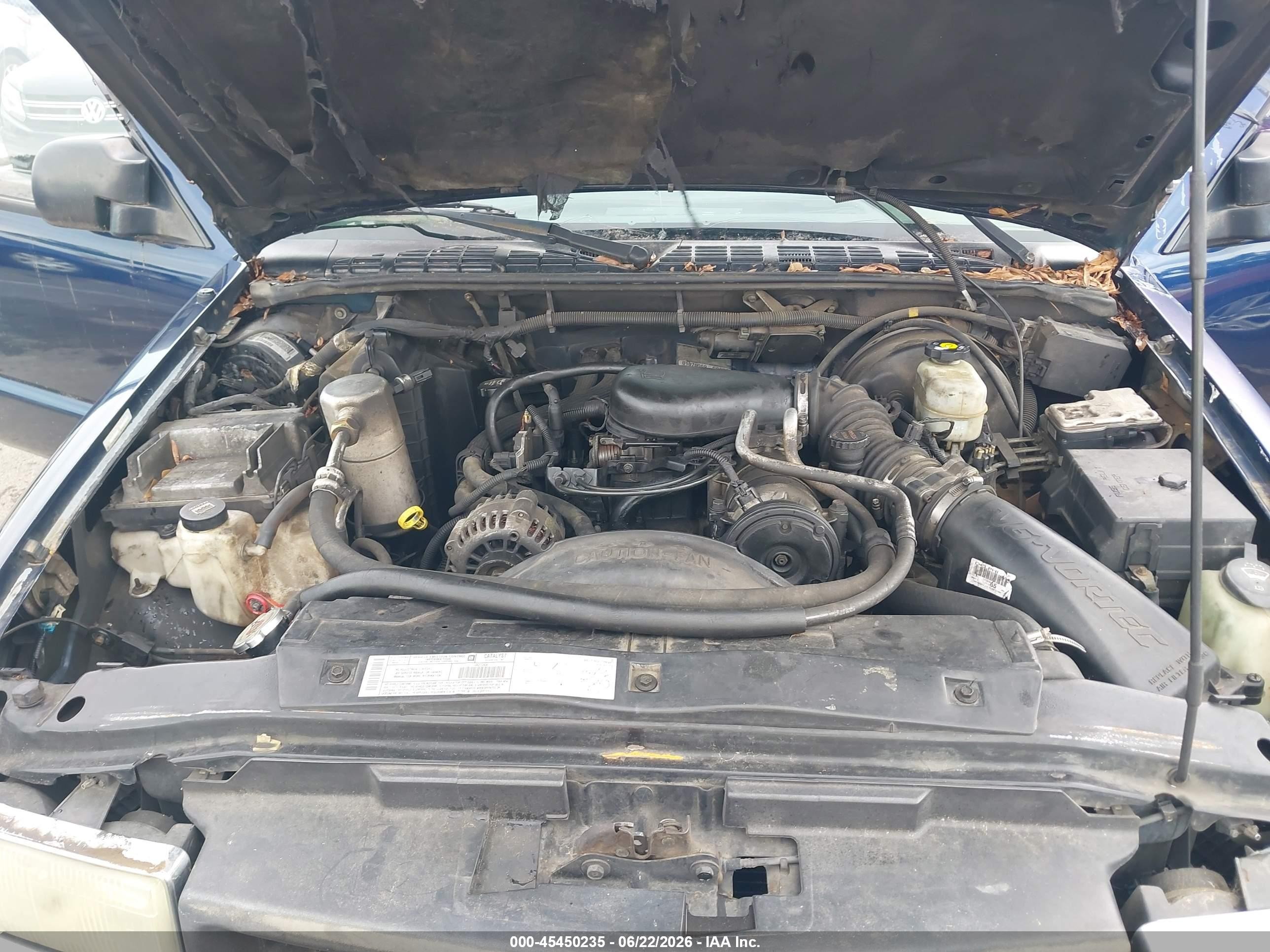 2003 Chevrolet S-10 Ls Blue vin: 1GCCS19X838172795