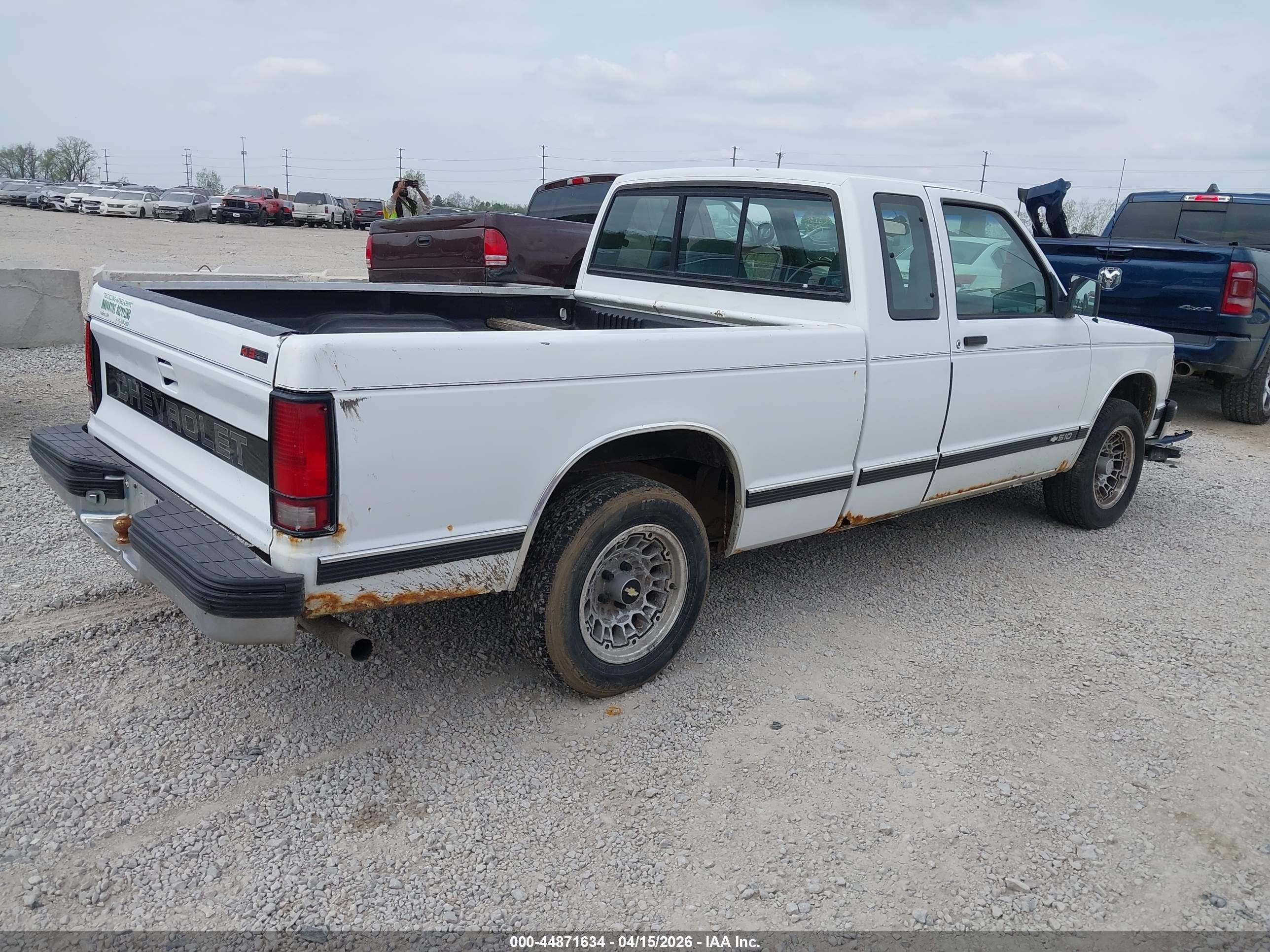1993 Chevrolet S Truck S10 White vin: 1GCCS19Z1P0125940