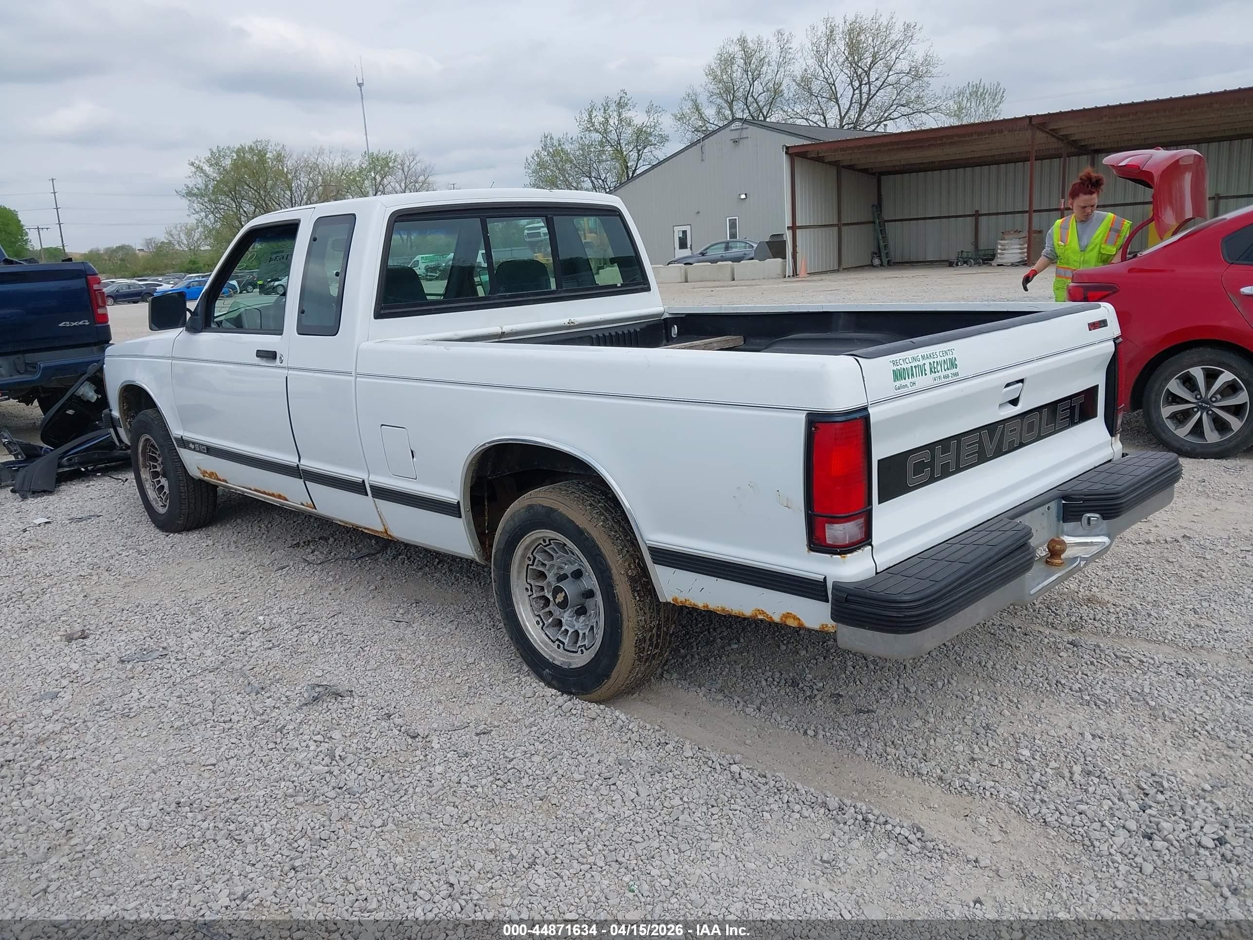 1993 Chevrolet S Truck S10 White vin: 1GCCS19Z1P0125940