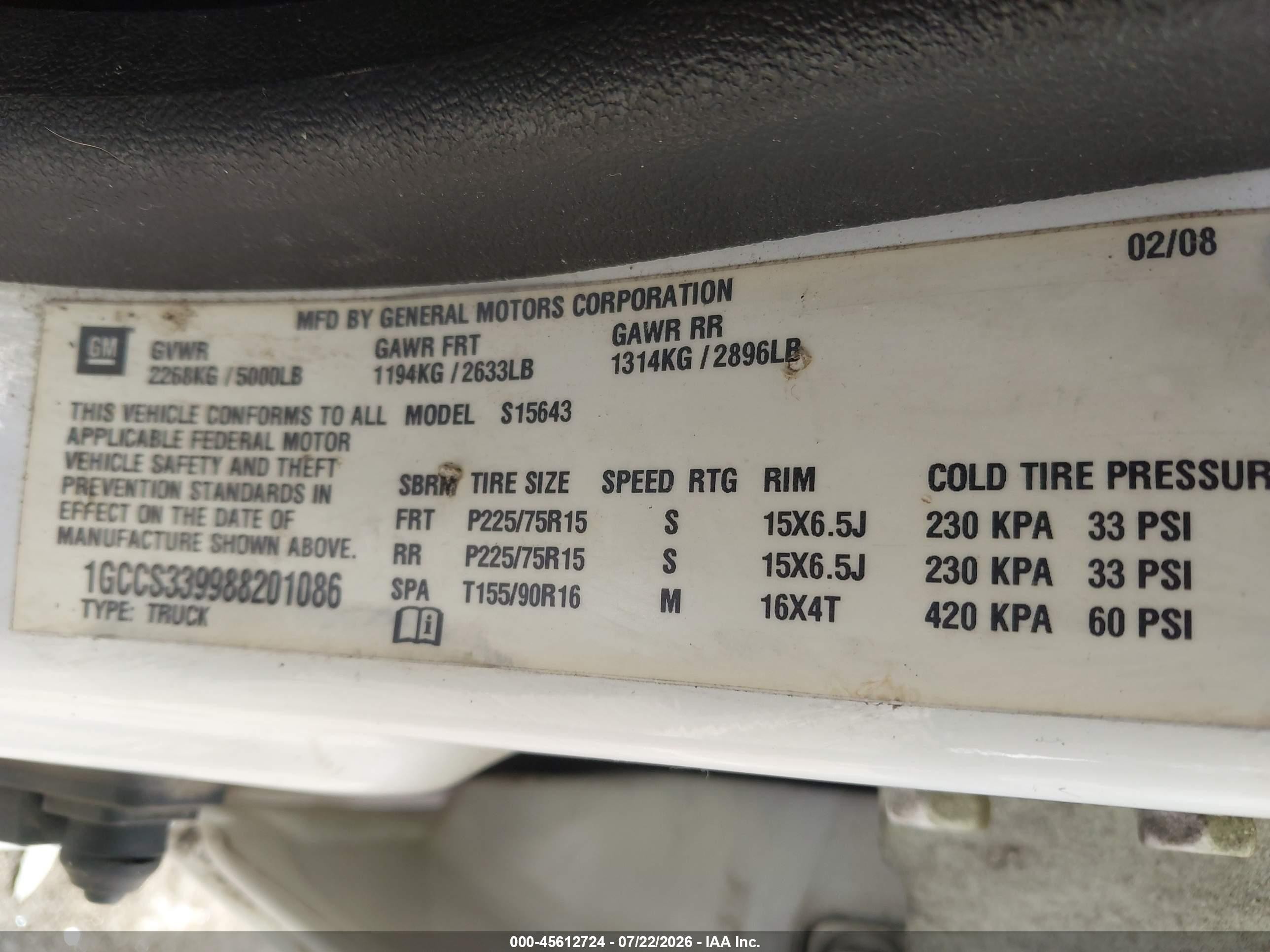 2008 Chevrolet Colorado Lt White vin: 1GCCS339988201086