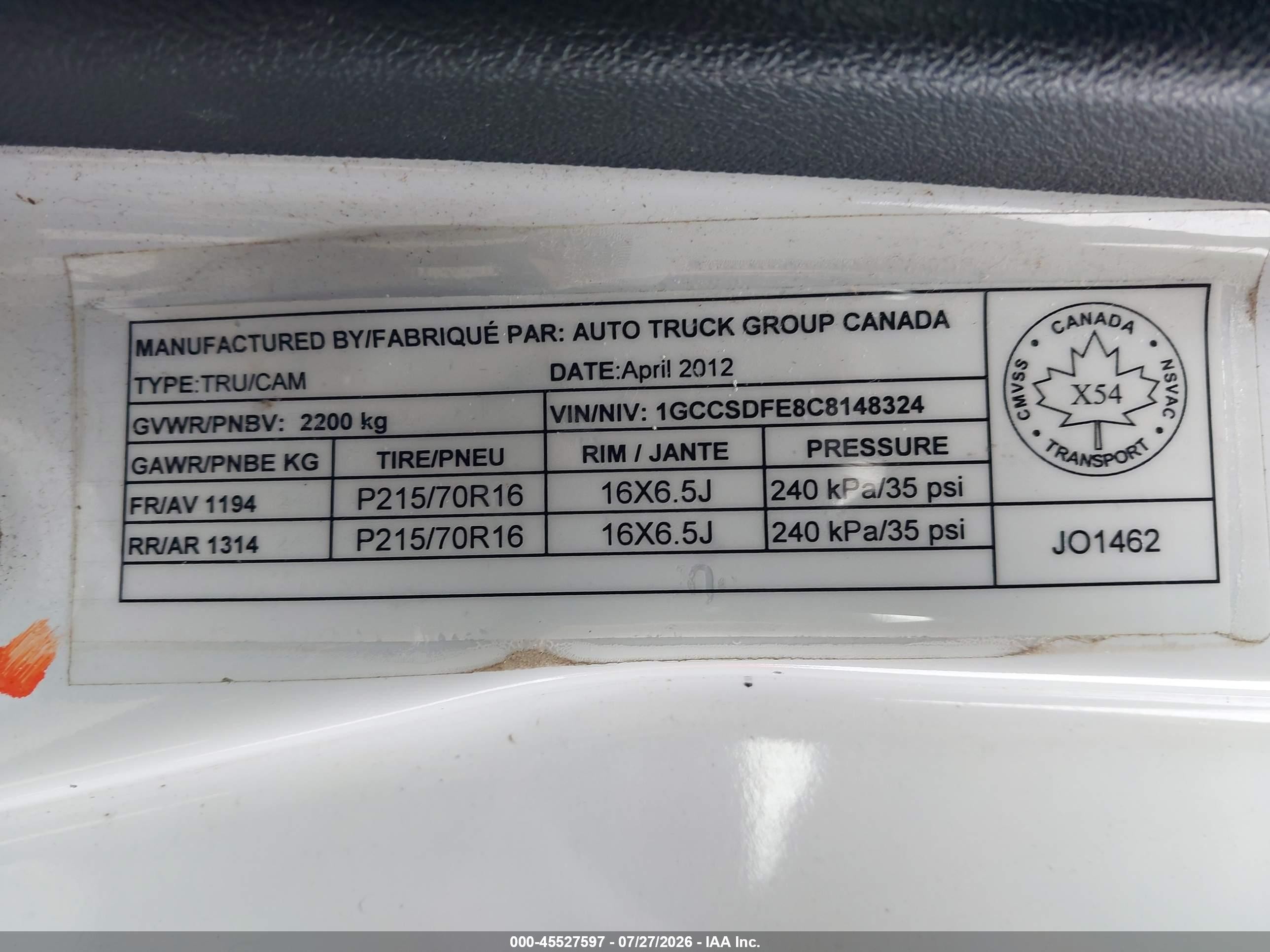 2012 Chevrolet Colorado Lt White vin: 1GCCSDFE8C8148324