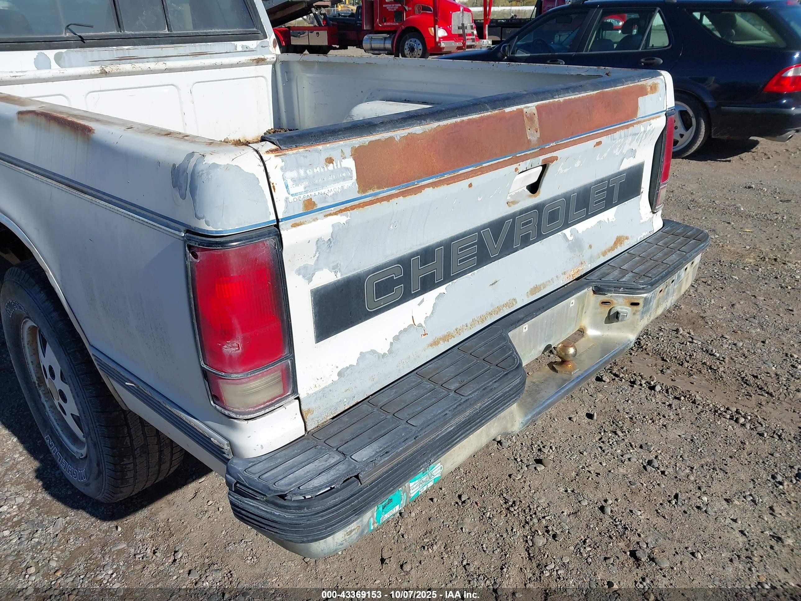 1993 Chevrolet S Truck S10 White vin: 1GCCT19Z3P8176449