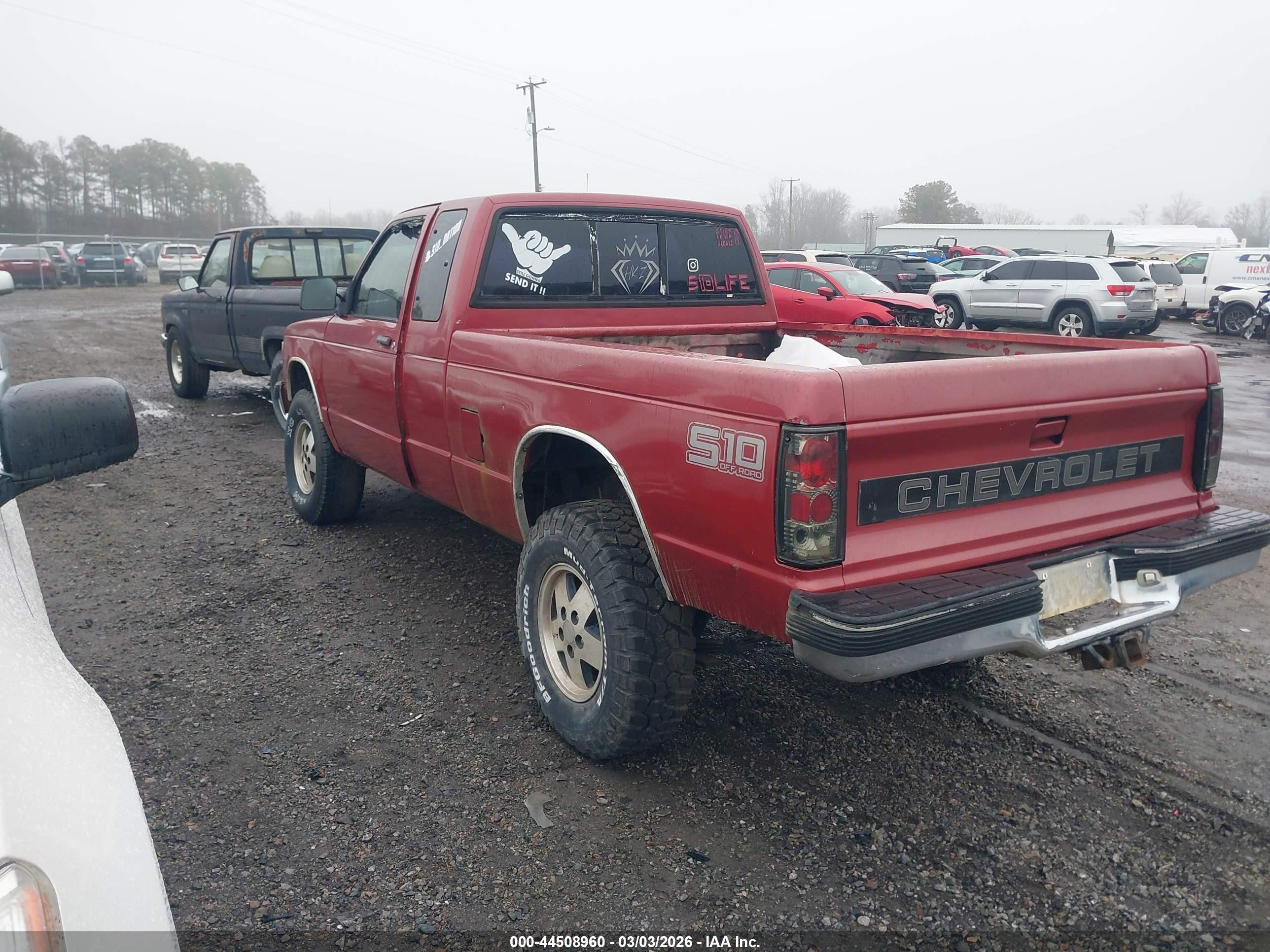1993 Chevrolet S Truck S10 Red vin: 1GCCT19Z5P0120253