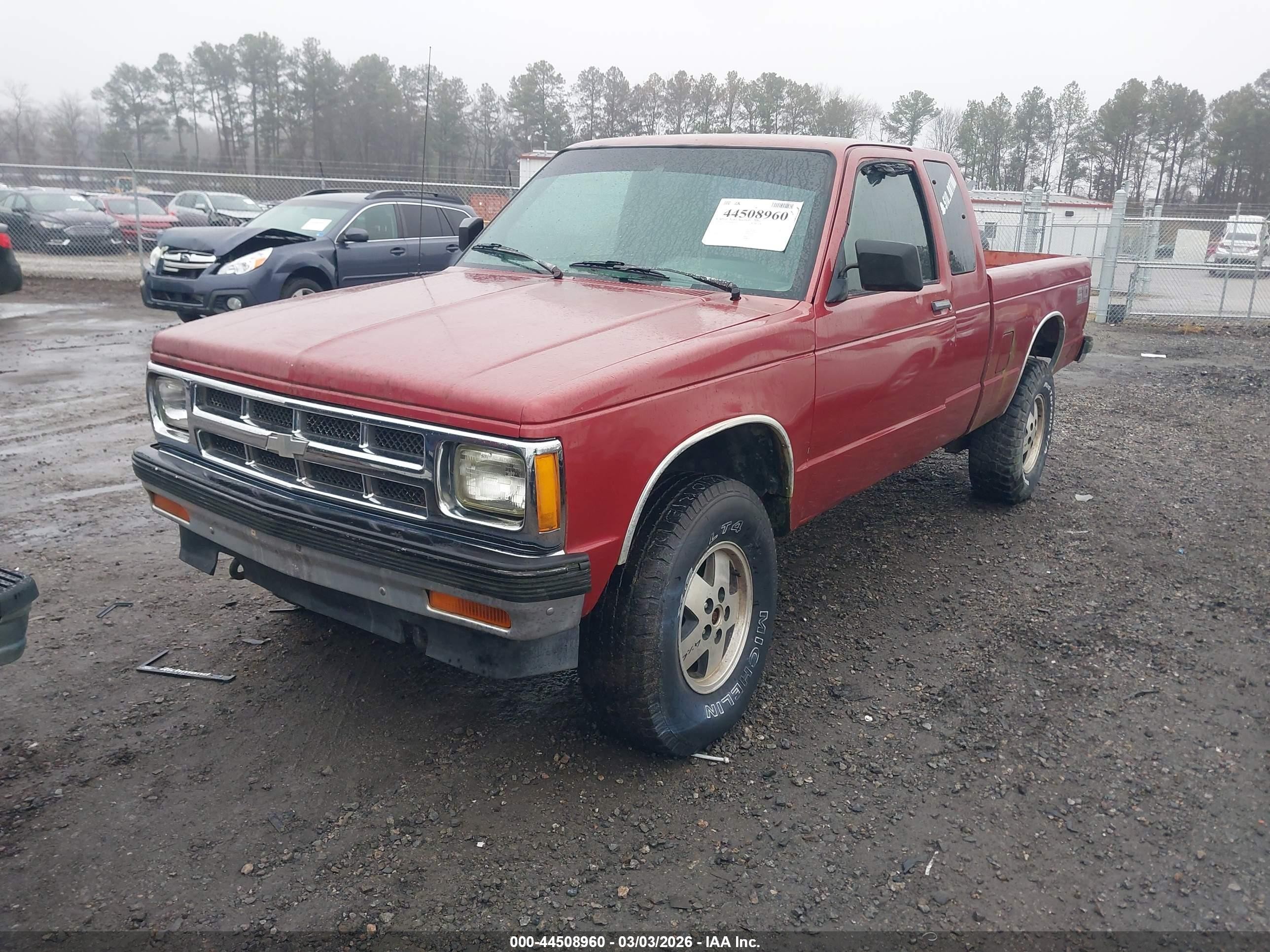 1993 Chevrolet S Truck S10 Red vin: 1GCCT19Z5P0120253