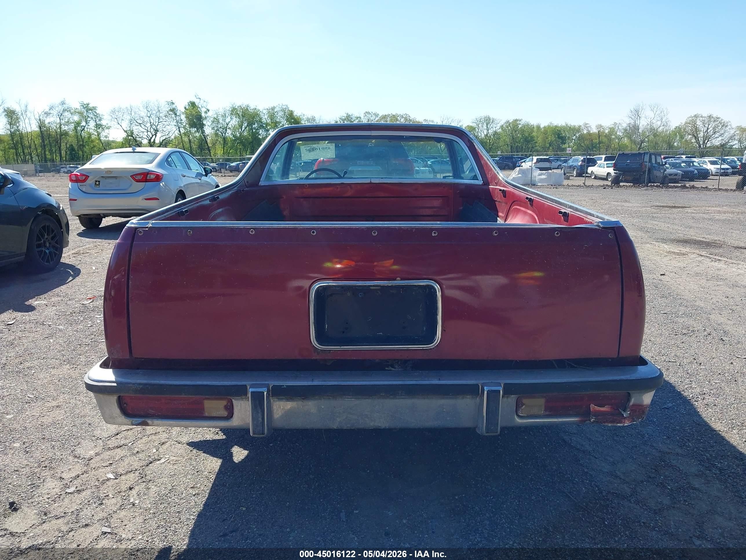 1983 Chevrolet El Camino   Бордовый vin: 1GCCW8097DR255416
