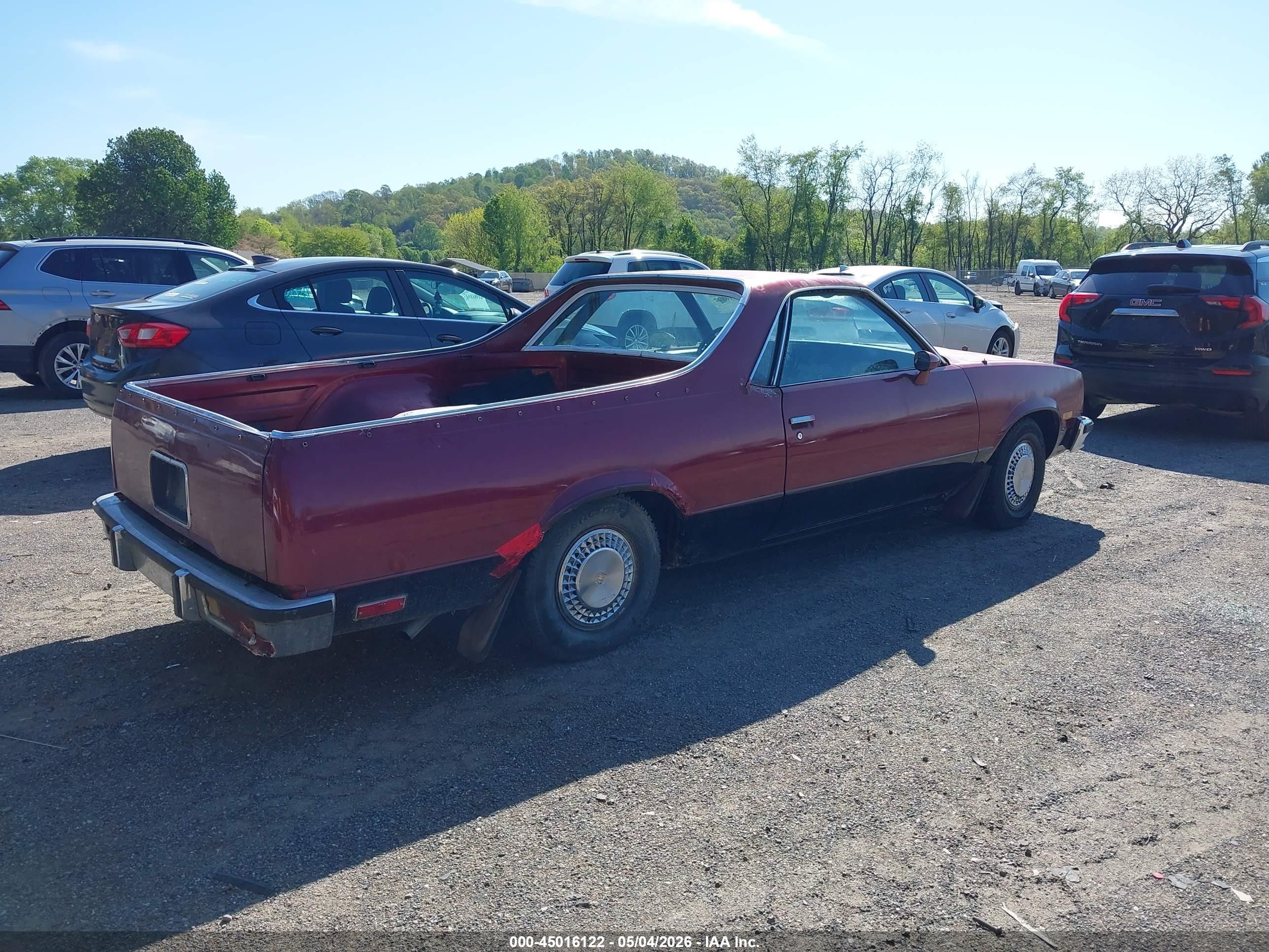 1983 Chevrolet El Camino   Бордовый vin: 1GCCW8097DR255416