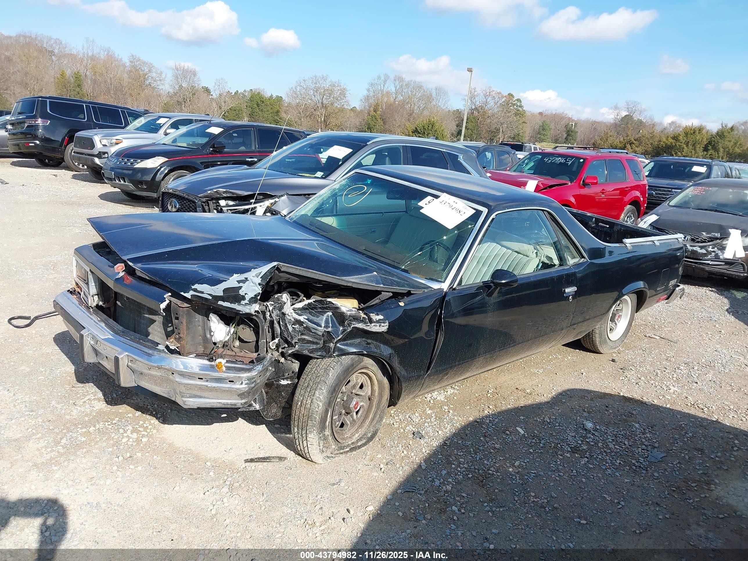 1983 Chevrolet El Camino   Черный vin: 1GCCW80H3DR107948