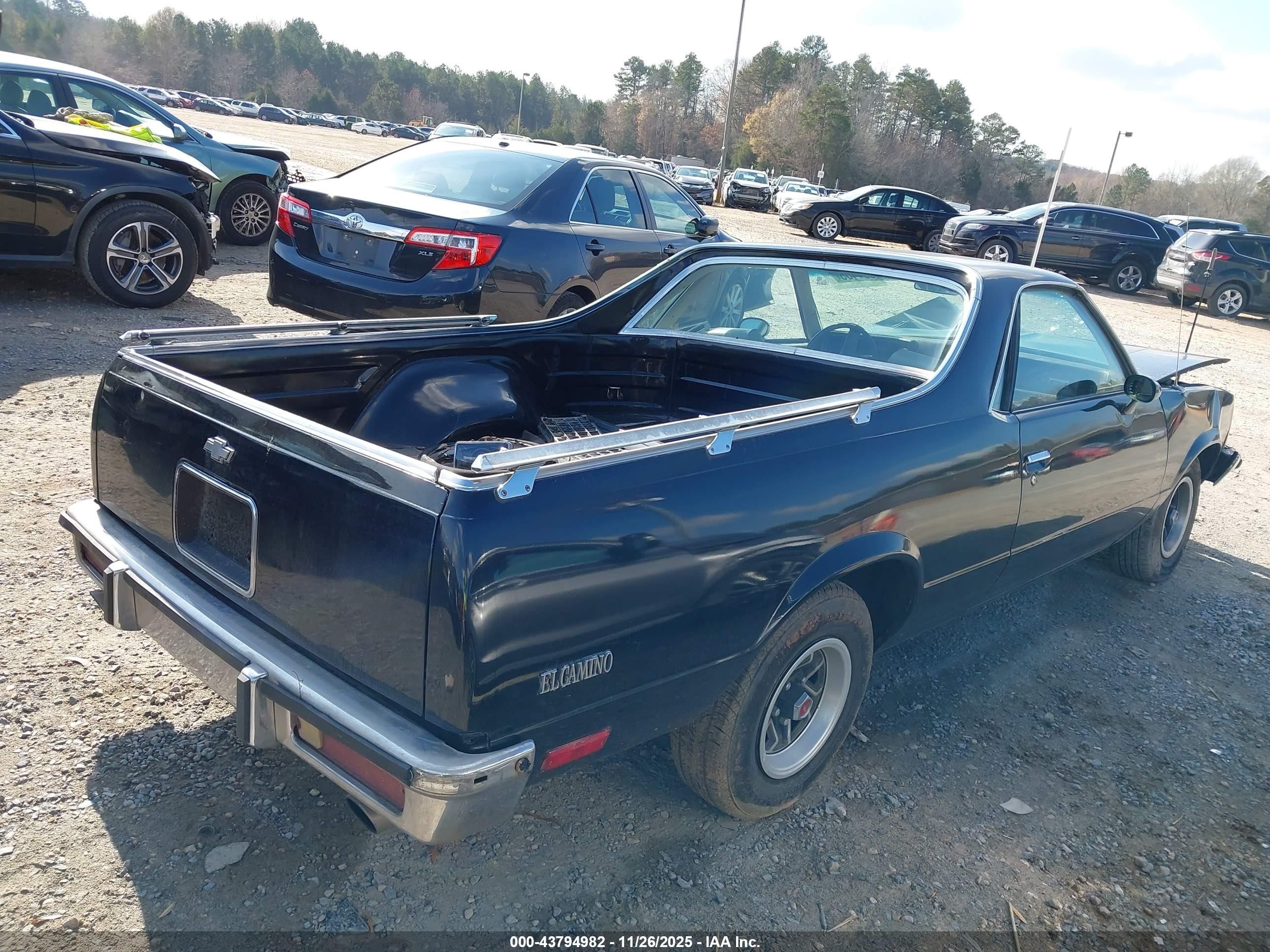 1983 Chevrolet El Camino   Черный vin: 1GCCW80H3DR107948