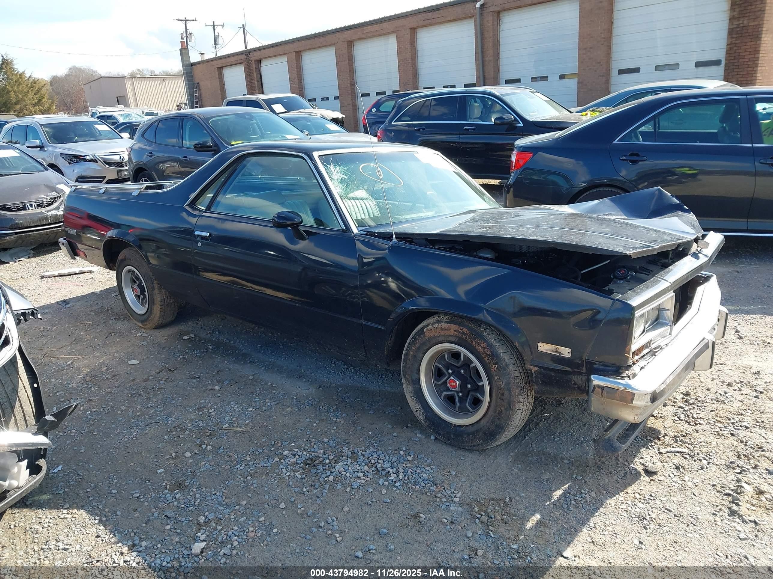 1983 Chevrolet El Camino   Черный vin: 1GCCW80H3DR107948