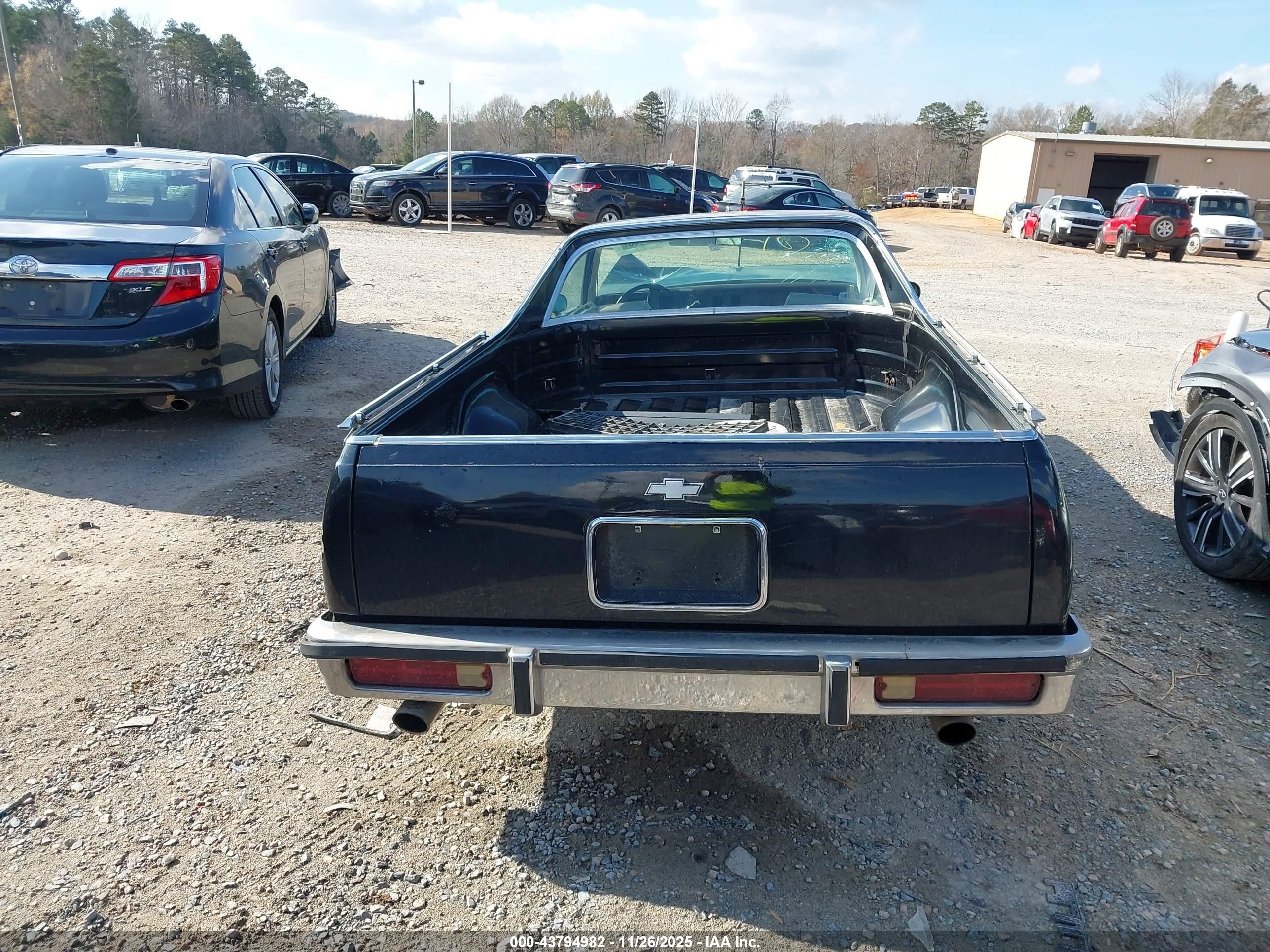 1983 Chevrolet El Camino   Черный vin: 1GCCW80H3DR107948