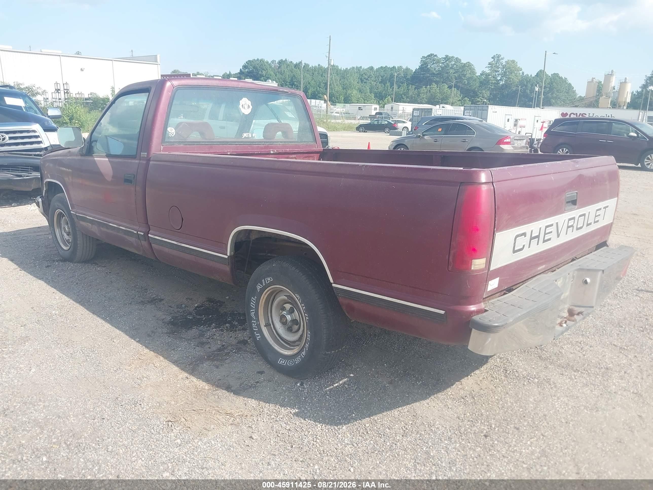 1993 Chevrolet Gmt-400 C1500 Red vin: 1GCDC14H1PZ141423
