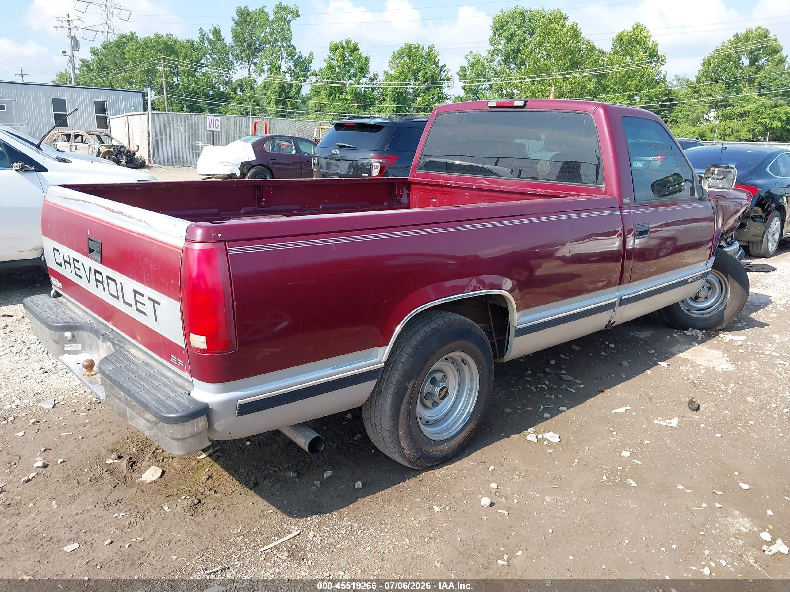 1994 Chevrolet Gmt-400 C1500 Red vin: 1GCDC14K7RZ258938