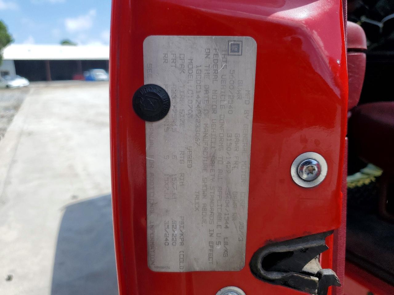 1993 Chevrolet Gmt-400 C1500 Red vin: 1GCDC14Z4PZ233067