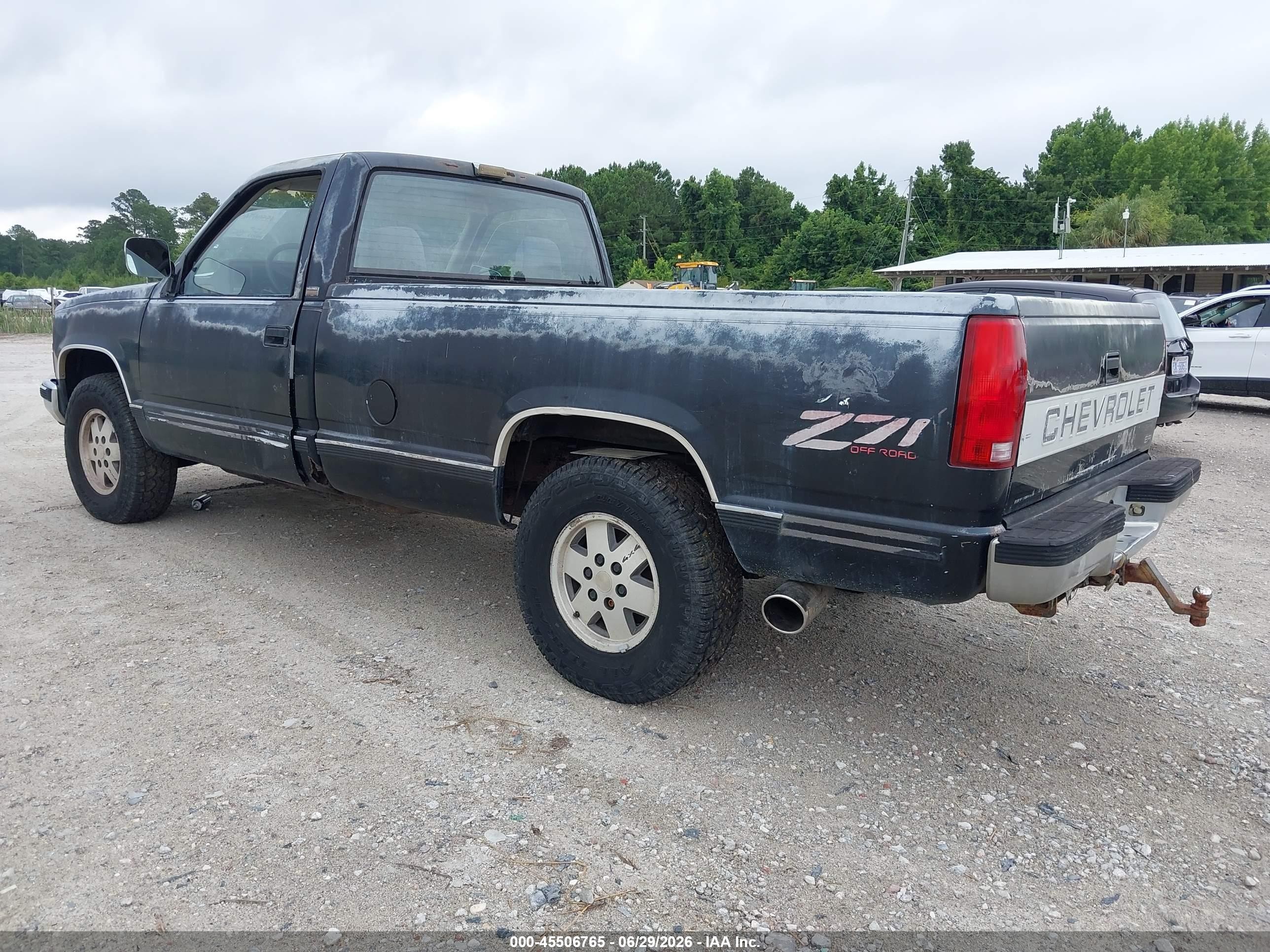 1991 Chevrolet Gmt-400 K1500 Black vin: 1GCDK14K3MZ149789