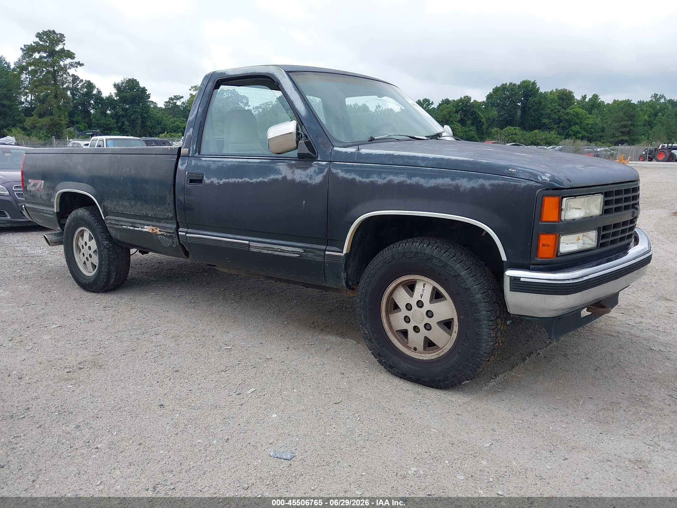 1991 Chevrolet Gmt-400 K1500 Black vin: 1GCDK14K3MZ149789