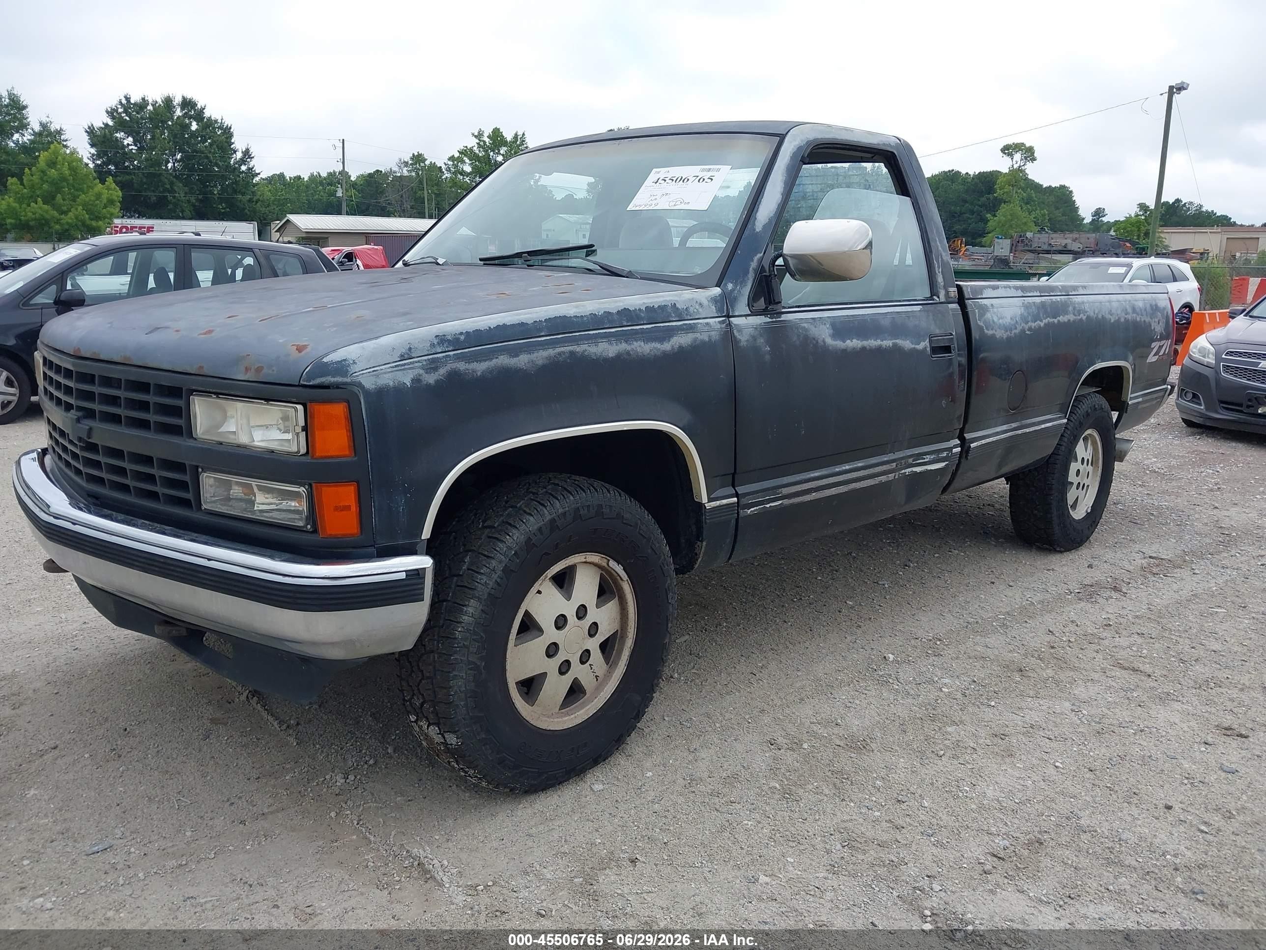 1991 Chevrolet Gmt-400 K1500 Black vin: 1GCDK14K3MZ149789