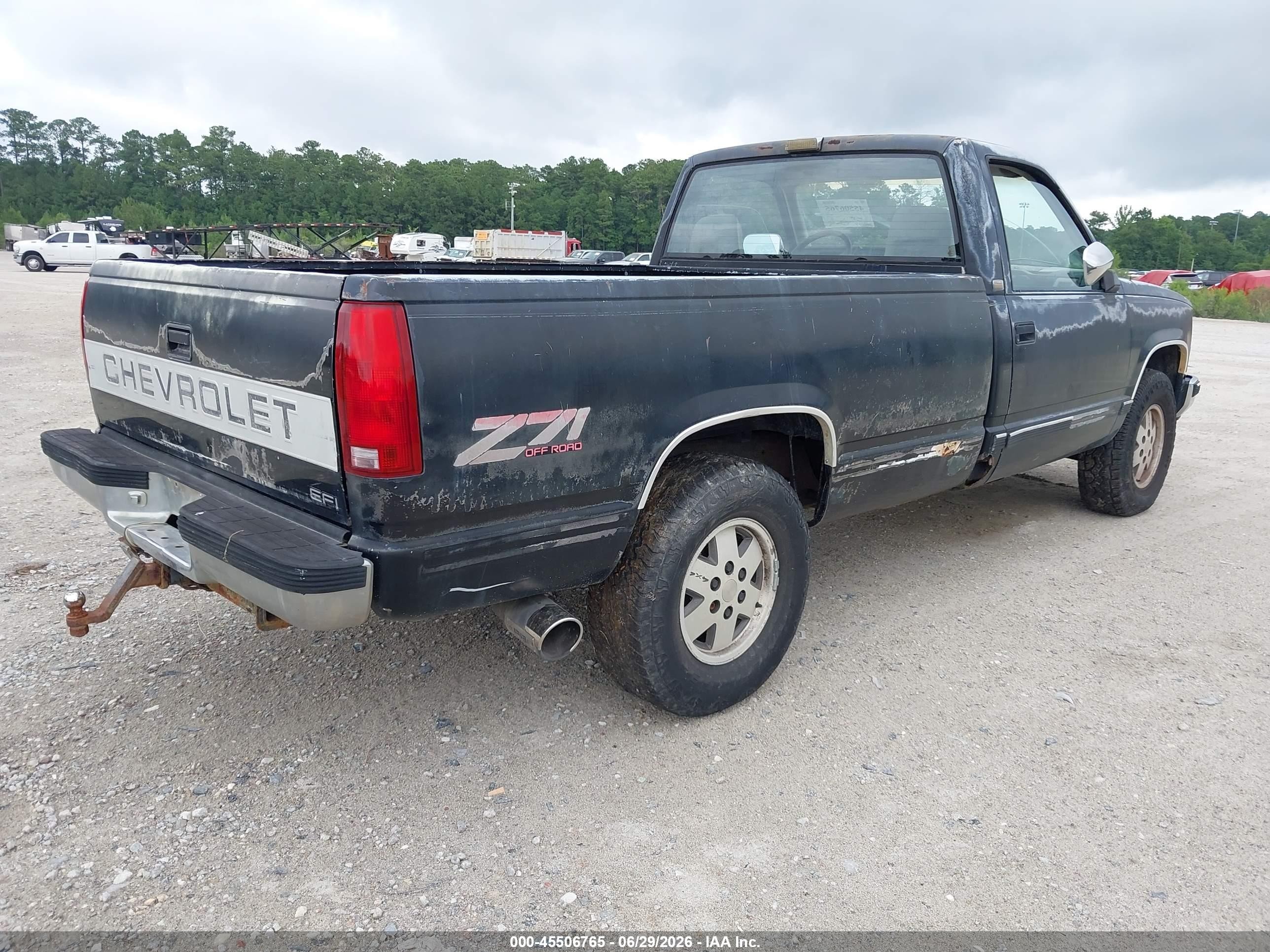1991 Chevrolet Gmt-400 K1500 Black vin: 1GCDK14K3MZ149789