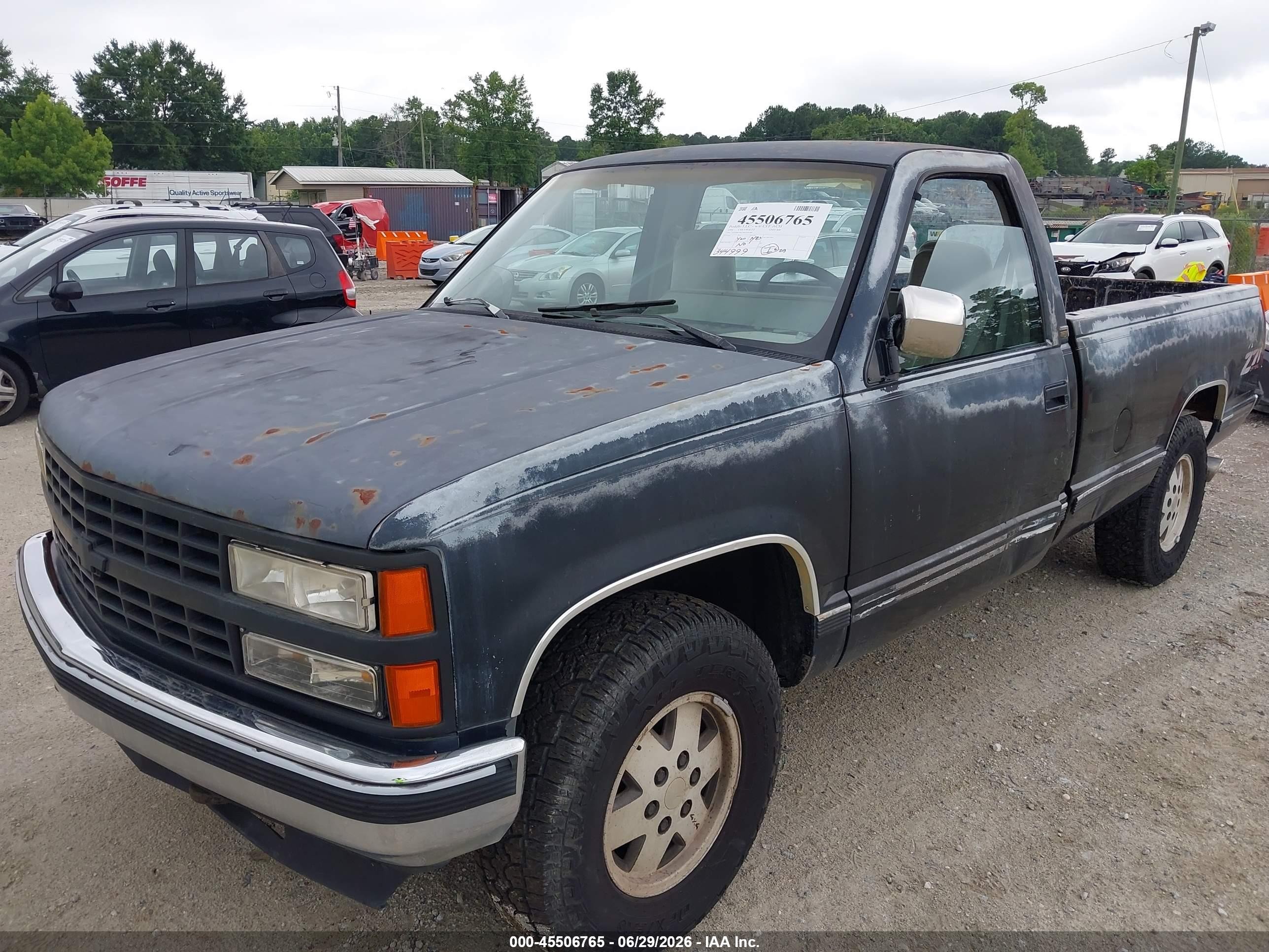 1991 Chevrolet Gmt-400 K1500 Black vin: 1GCDK14K3MZ149789