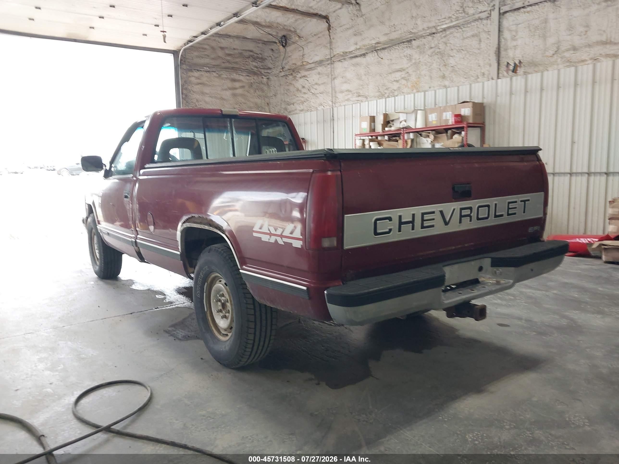 1988 Chevrolet Gmt-400 K1500 Maroon vin: 1GCDK14K4JE145687