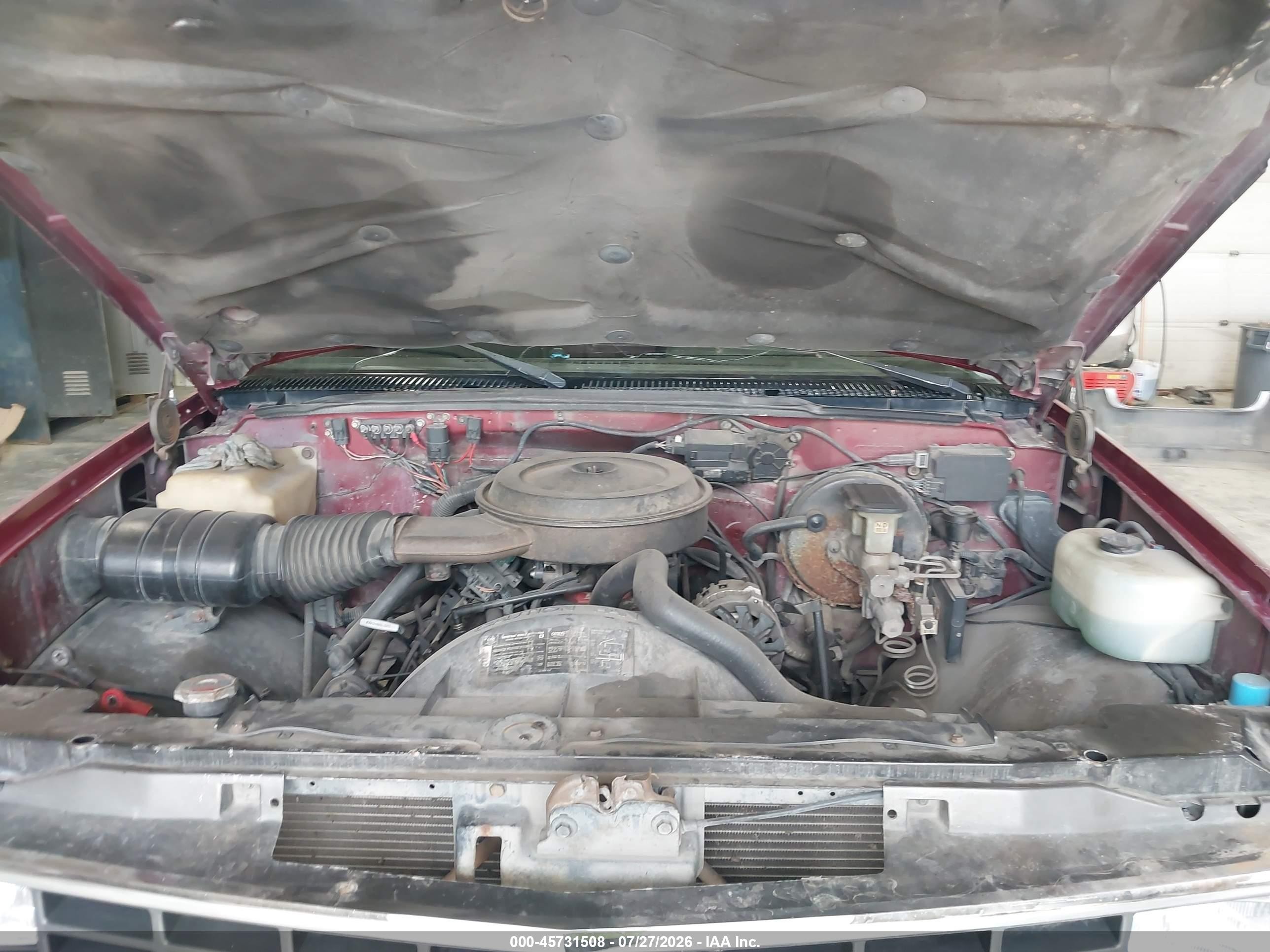 1988 Chevrolet Gmt-400 K1500 Maroon vin: 1GCDK14K4JE145687
