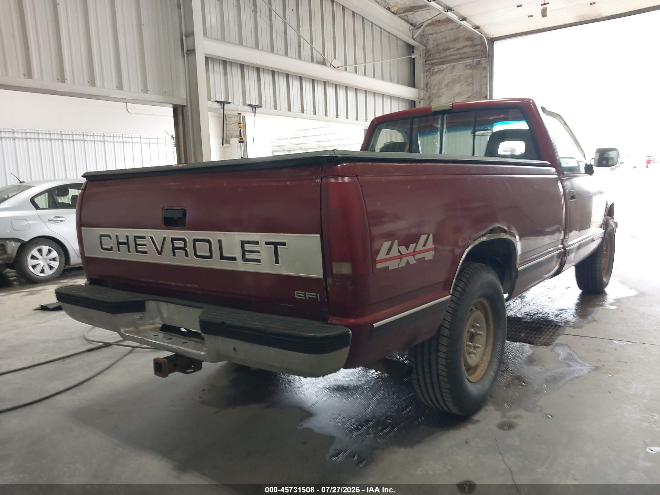 1988 Chevrolet Gmt-400 K1500 Maroon vin: 1GCDK14K4JE145687