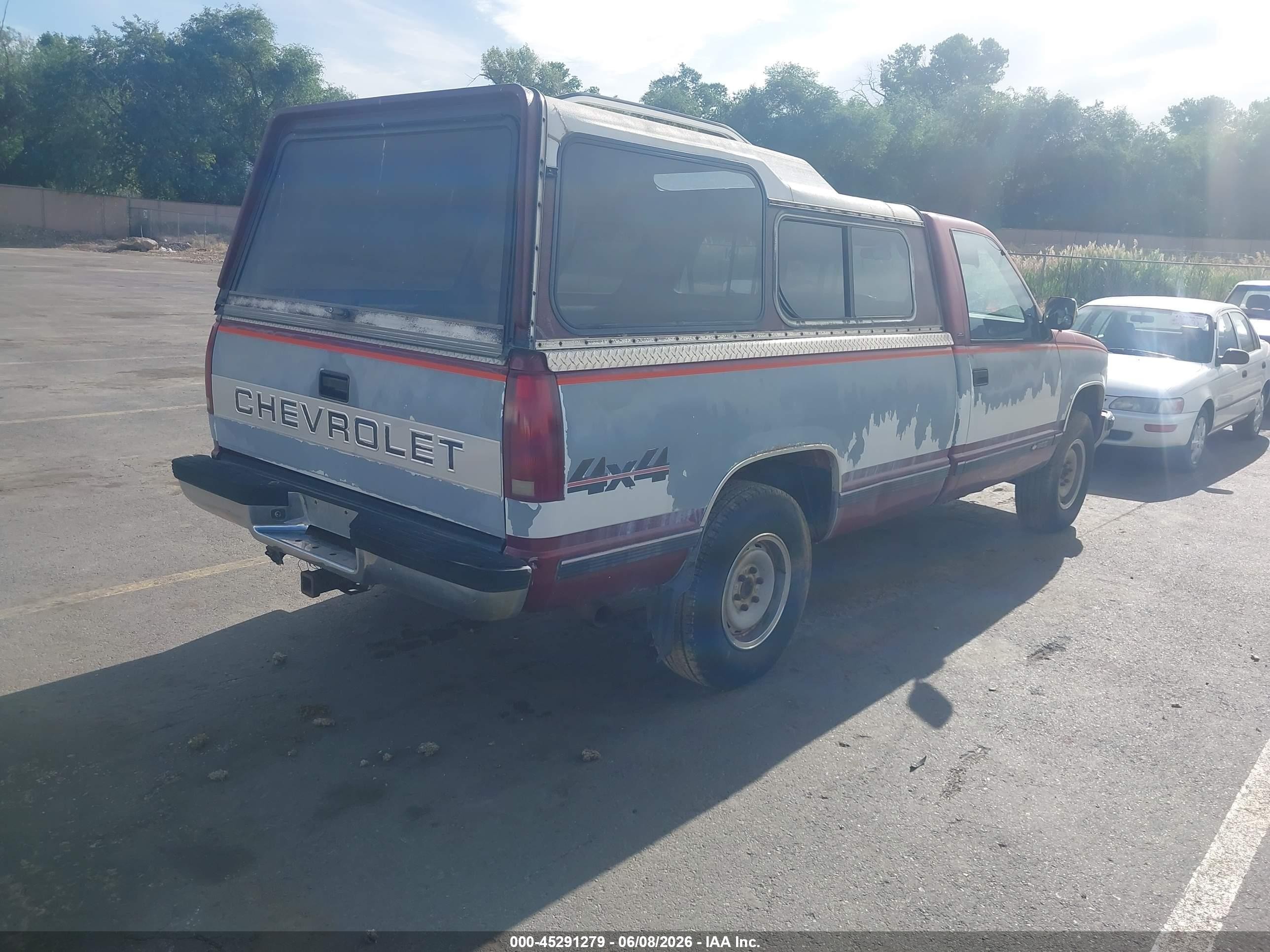 1988 Chevrolet Gmt-400 K1500 Red vin: 1GCDK14K8JE129430