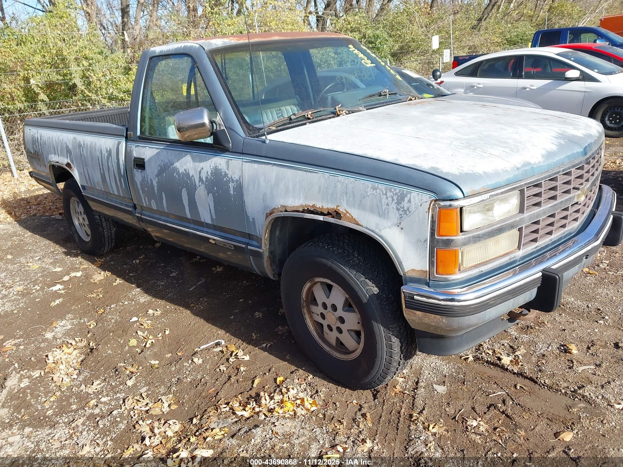 1991 Chevrolet Gmt-400 K1500 Blue vin: 1GCDK14KXME109748