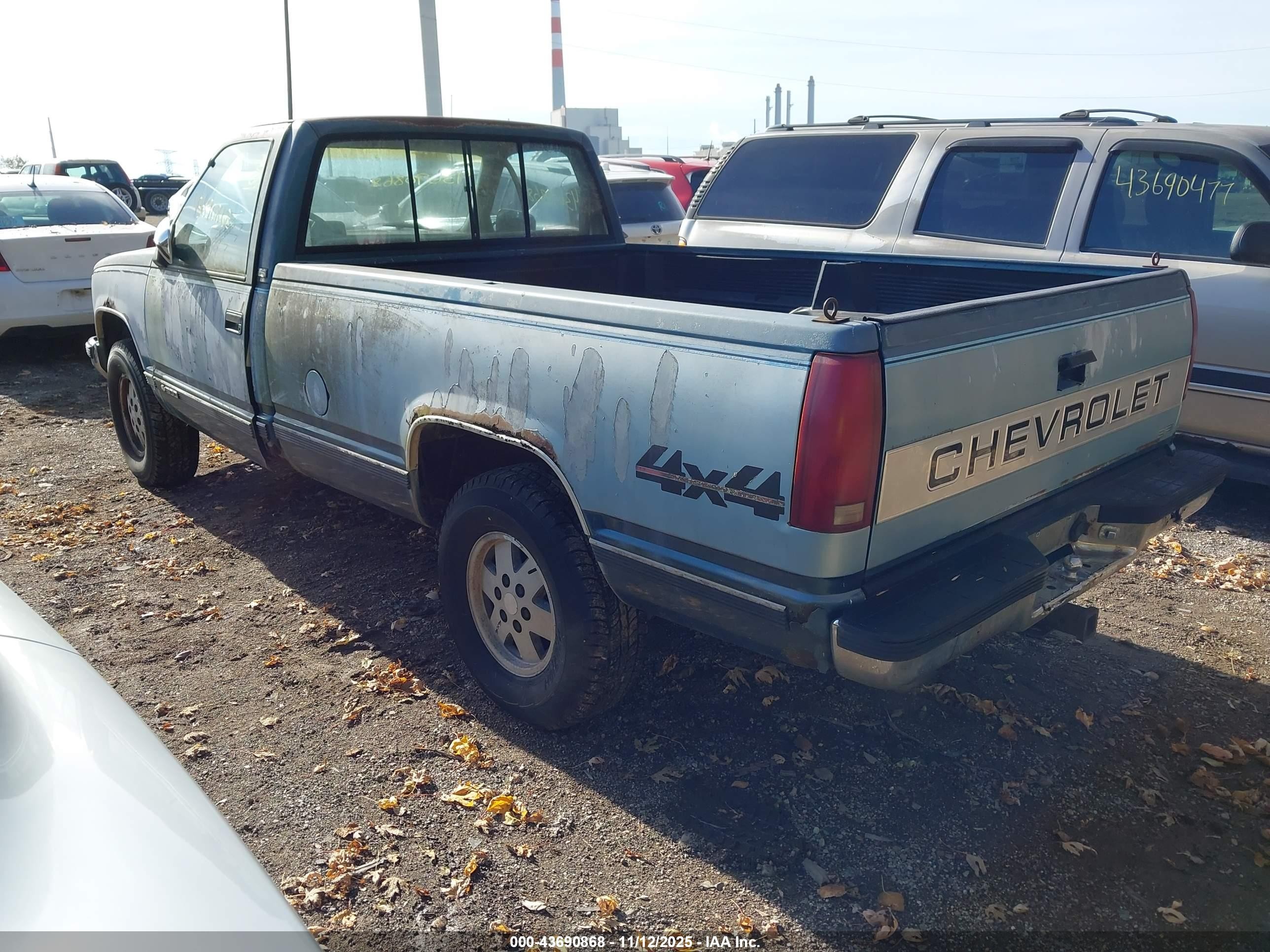 1991 Chevrolet Gmt-400 K1500 Blue vin: 1GCDK14KXME109748