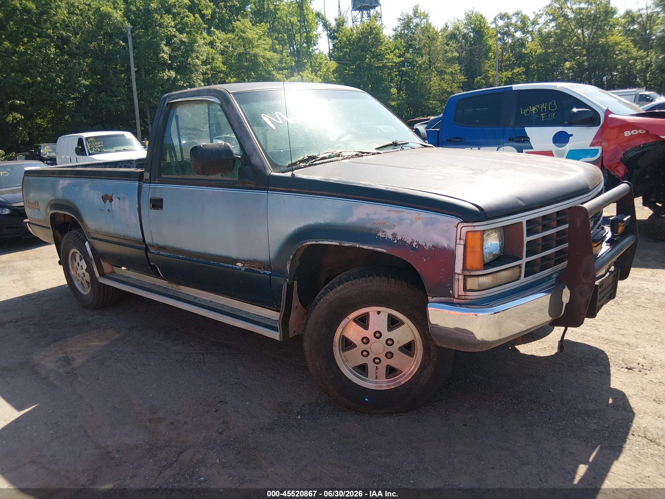 1989 Chevrolet Gmt-400 K1500 Blue vin: 1GCDK14Z2KE218005