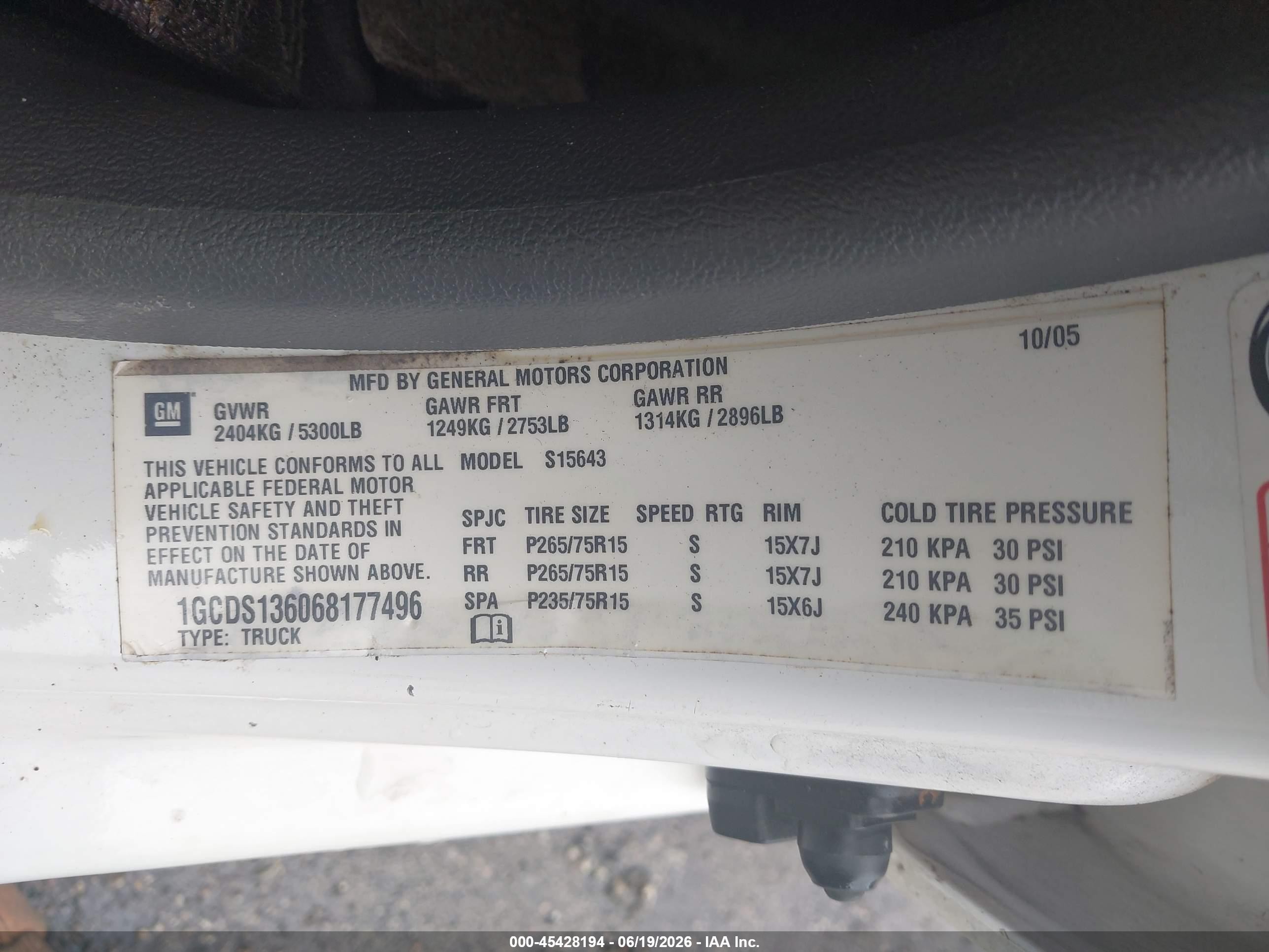 2006 Chevrolet Colorado Lt White vin: 1GCDS136068177496