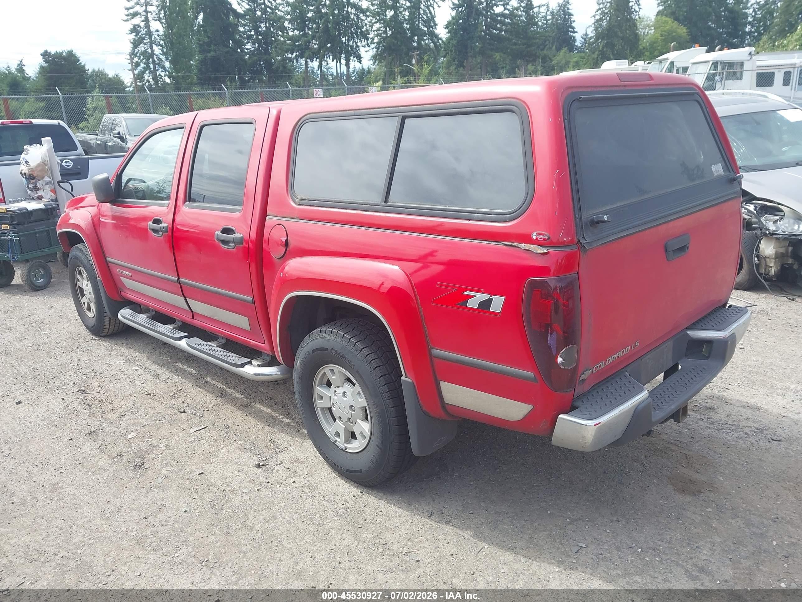 2005 Chevrolet Colorado Ls Red vin: 1GCDS136158167865