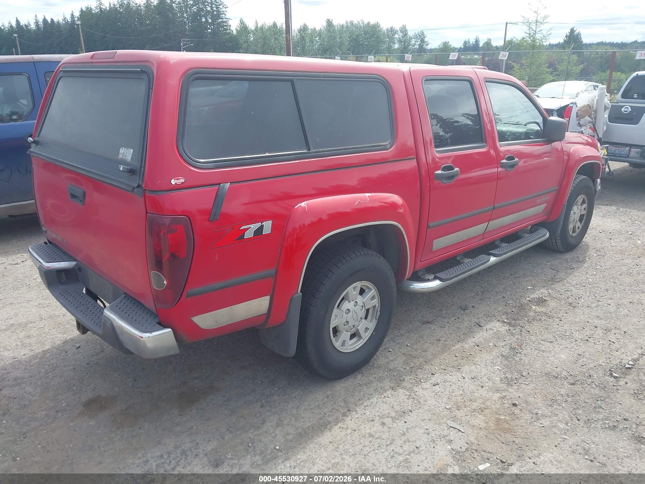 2005 Chevrolet Colorado Ls Red vin: 1GCDS136158167865