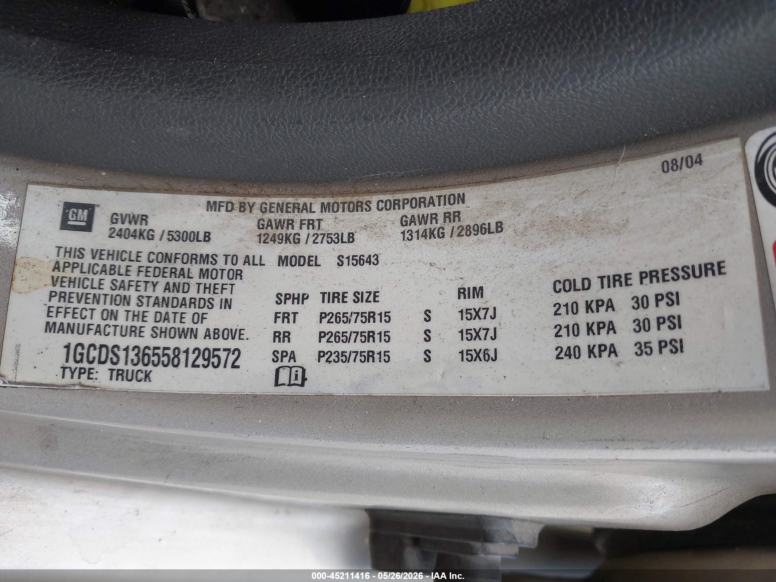 2005 Chevrolet Colorado Ls Beige vin: 1GCDS136558129572