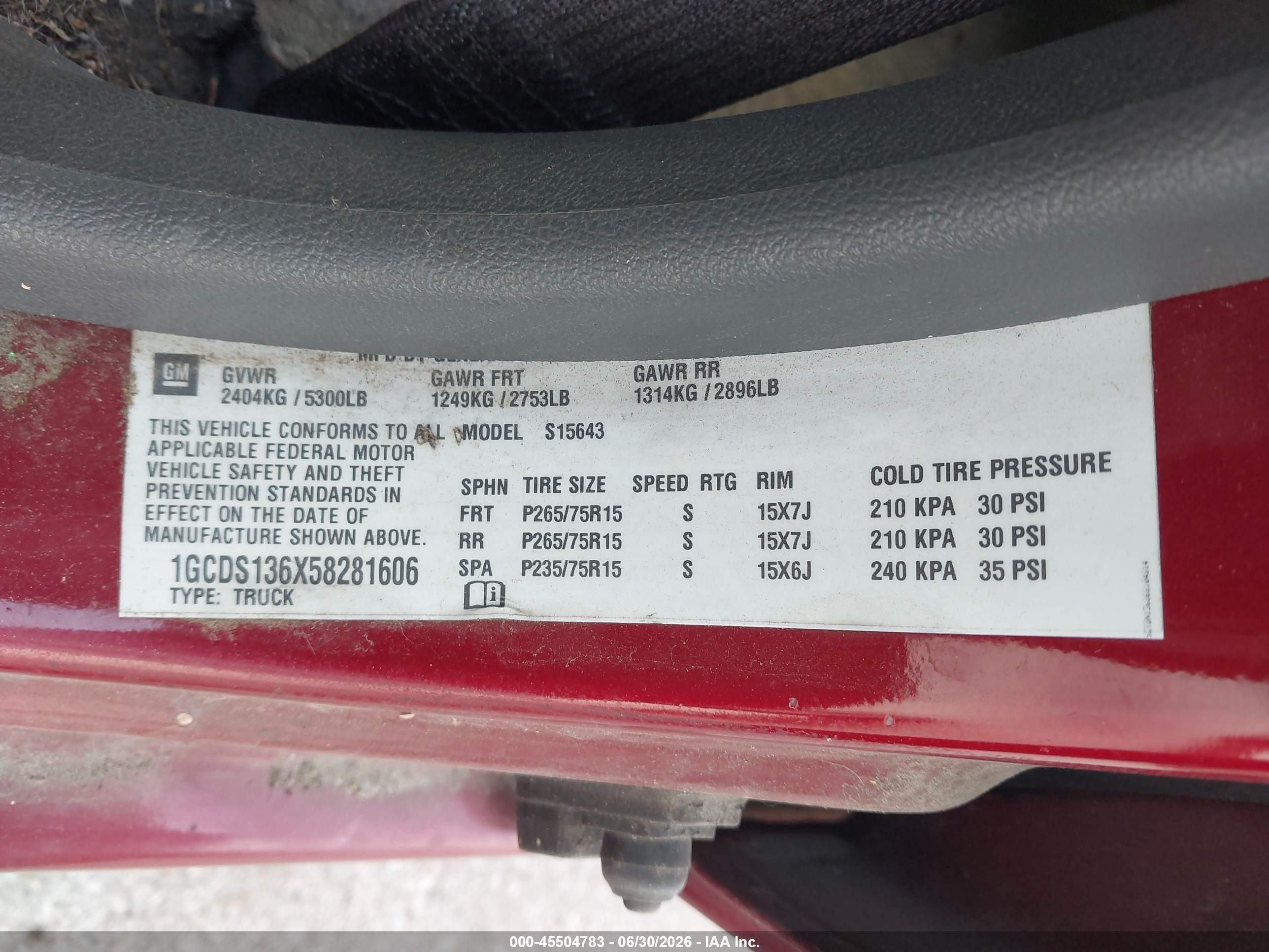 2005 Chevrolet Colorado Ls Red vin: 1GCDS136X58281606