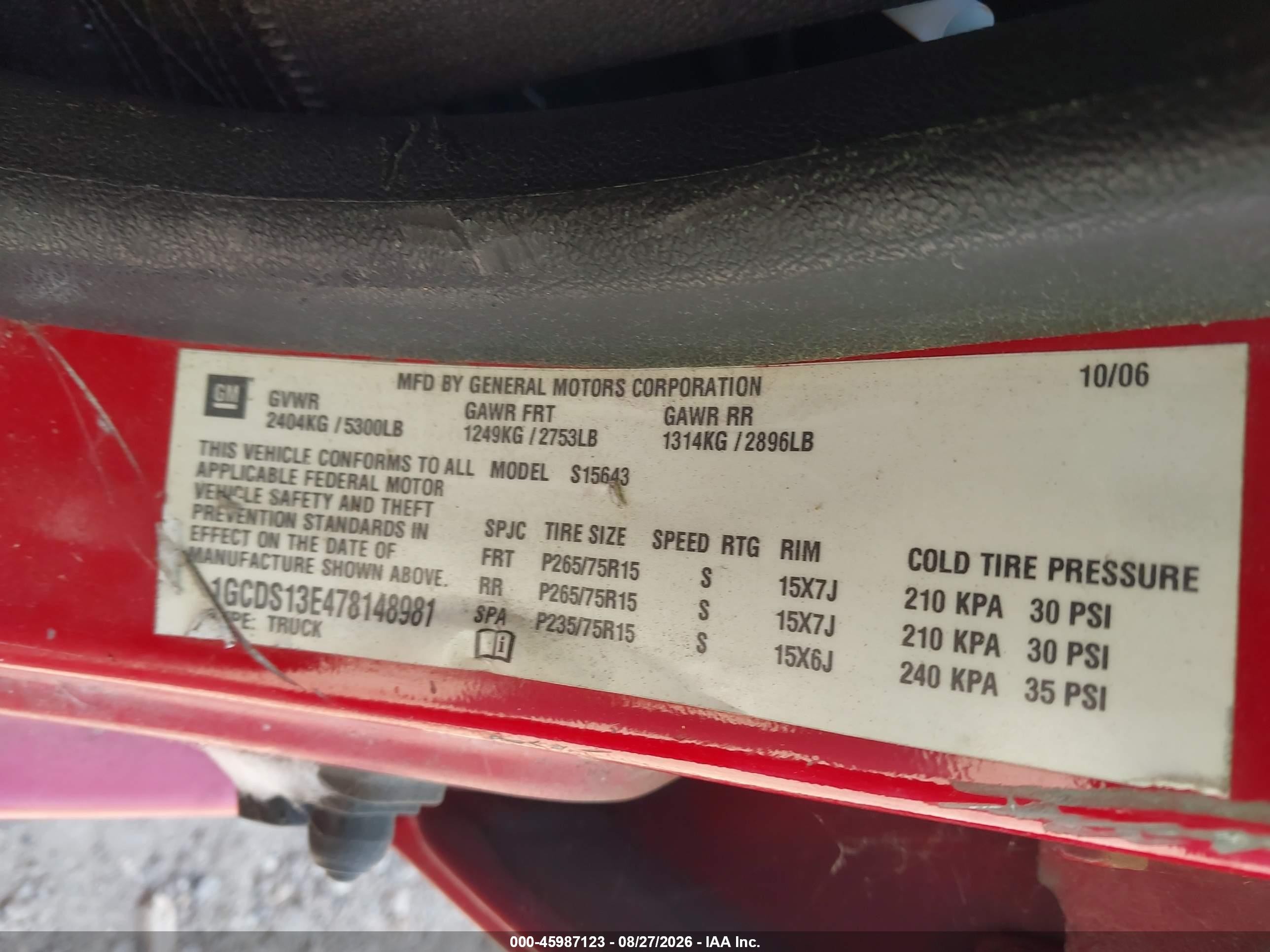 2007 Chevrolet Colorado Lt Red vin: 1GCDS13E478148981