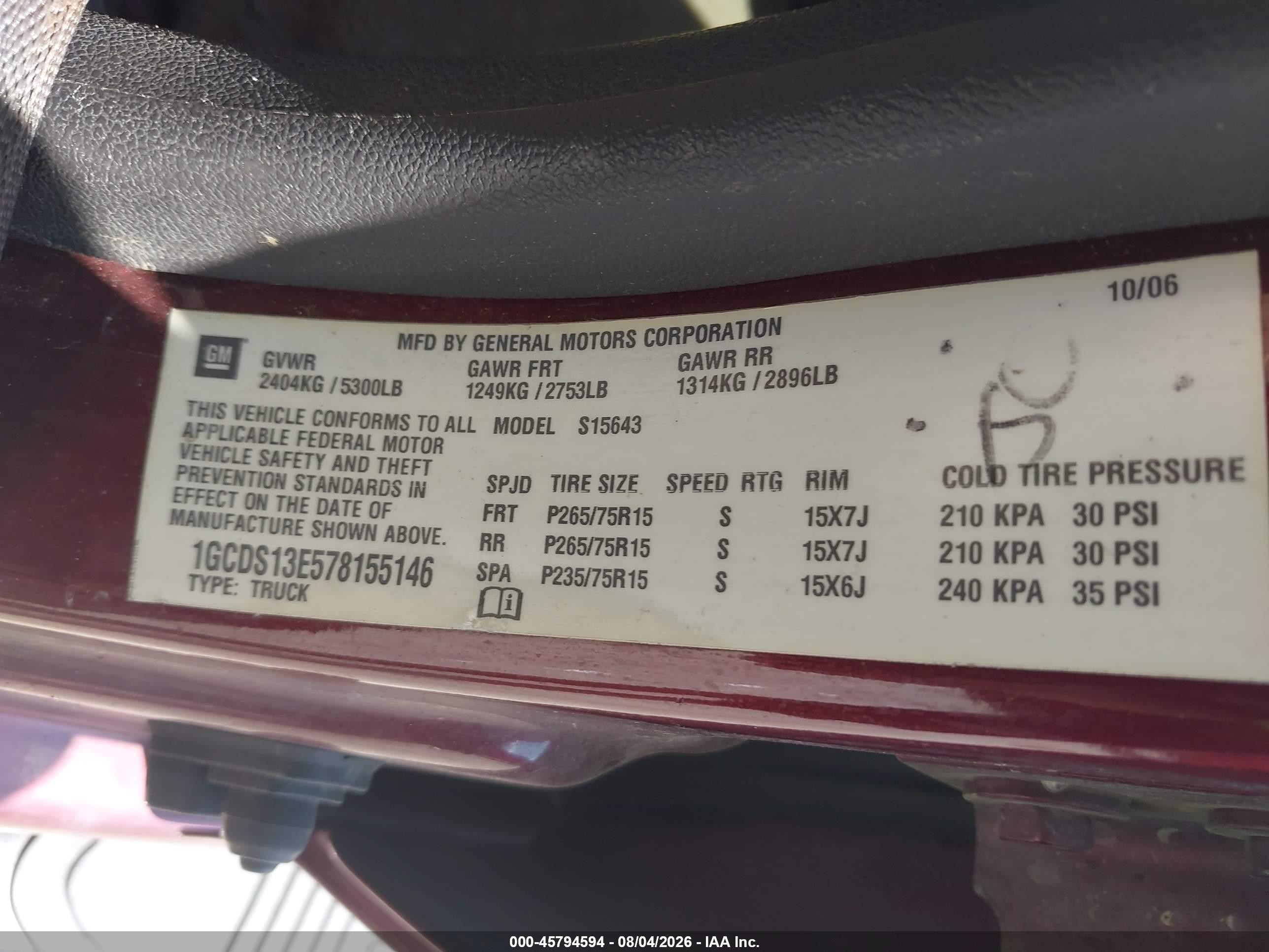 2007 Chevrolet Colorado Lt Maroon vin: 1GCDS13E578155146