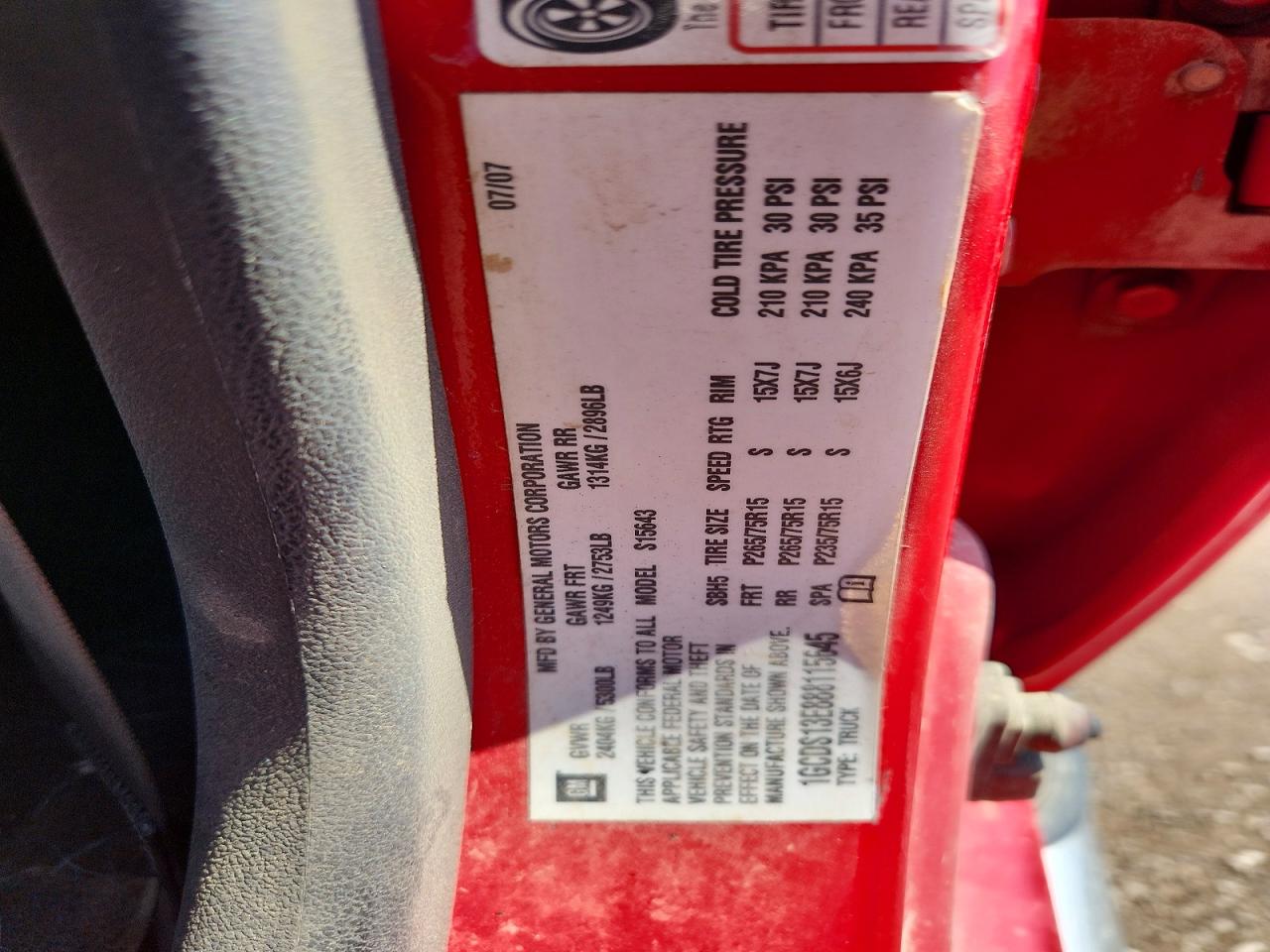 2008 Chevrolet Colorado Red vin: 1GCDS13E888115645