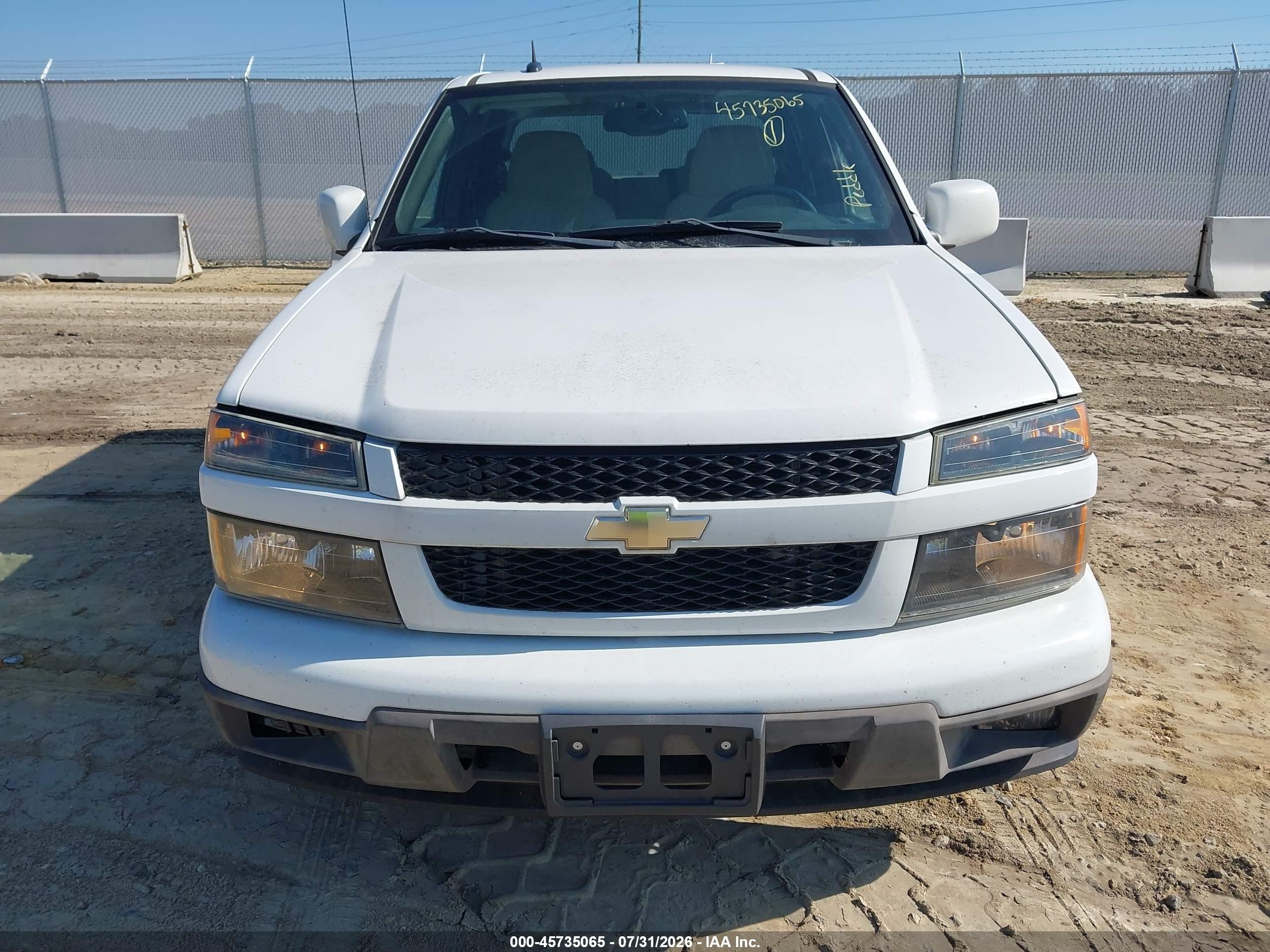 2012 Chevrolet Colorado Lt W/1lt White vin: 1GCDSCF92C8127633