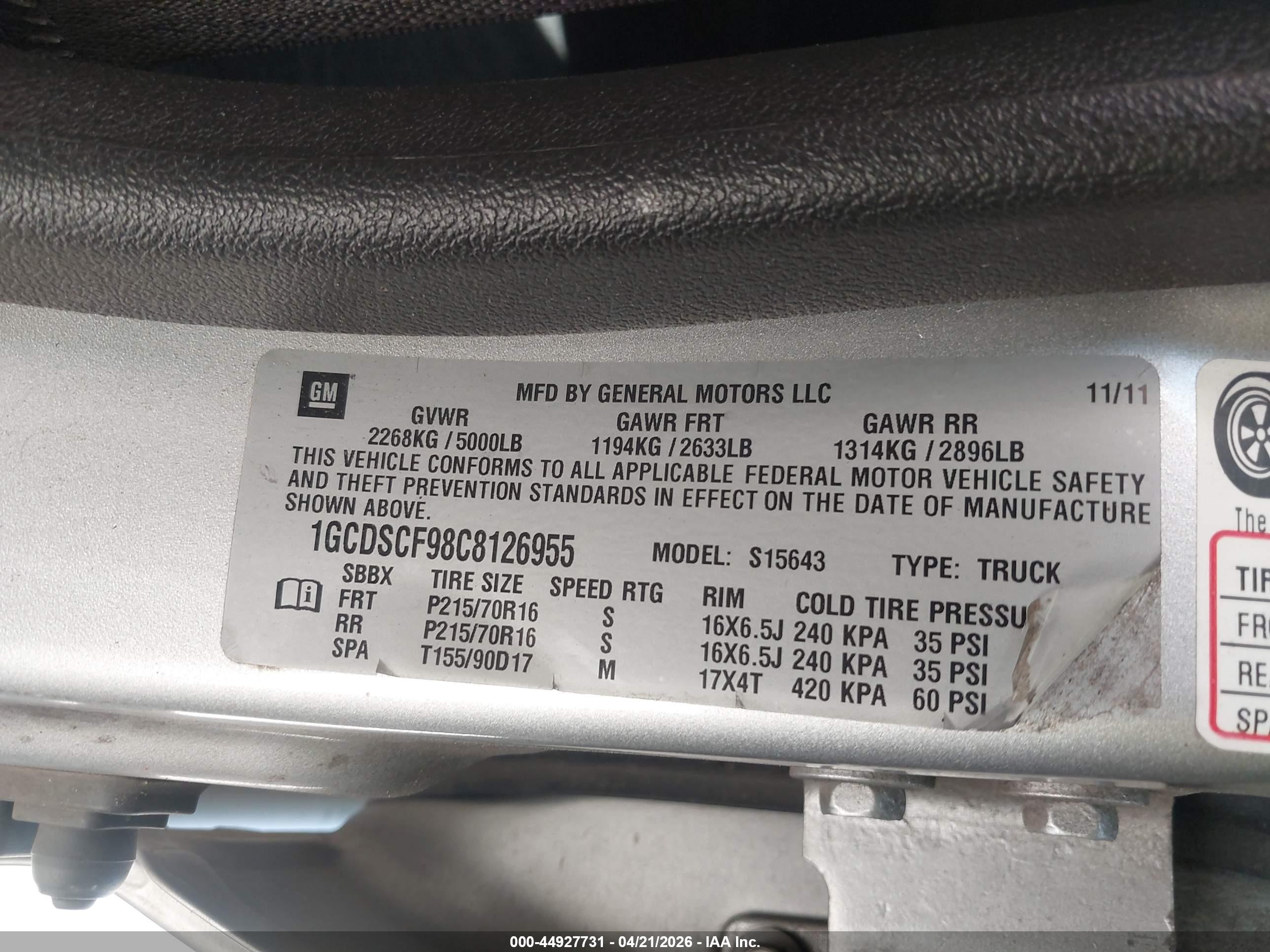 2012 Chevrolet Colorado 1lt Silver vin: 1GCDSCF98C8126955