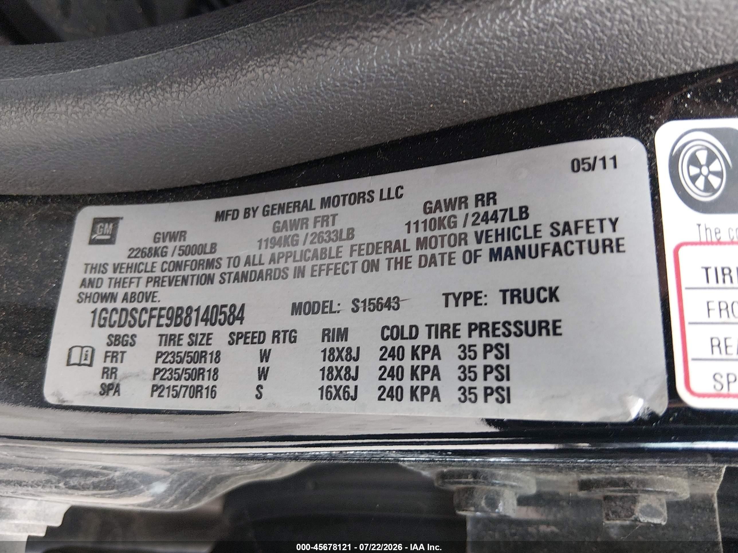 2011 Chevrolet Colorado 1lt Black vin: 1GCDSCFE9B8140584