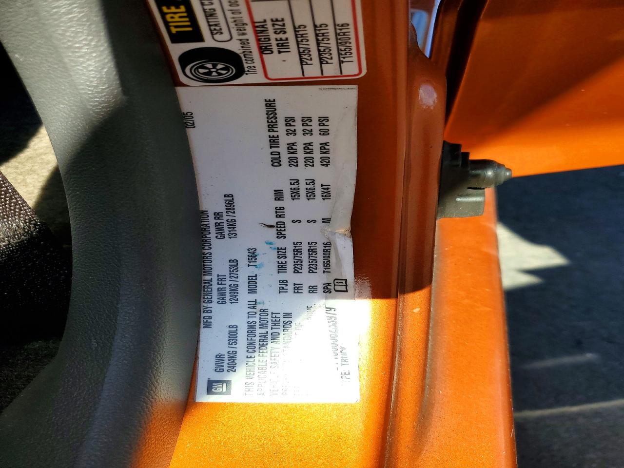 2005 Chevrolet Colorado Orange vin: 1GCDT136058233979