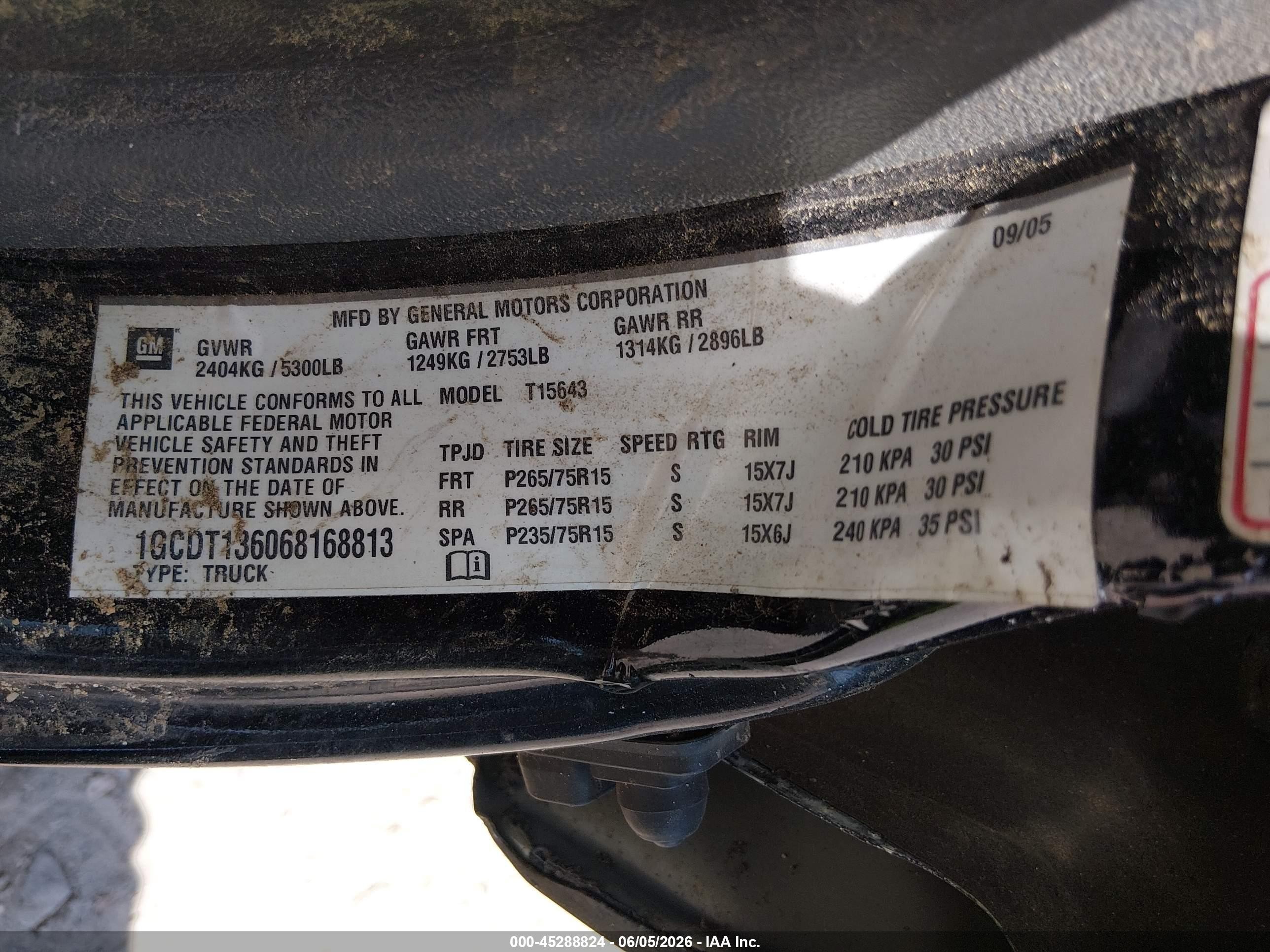 2006 Chevrolet Colorado Lt Black vin: 1GCDT136068168813