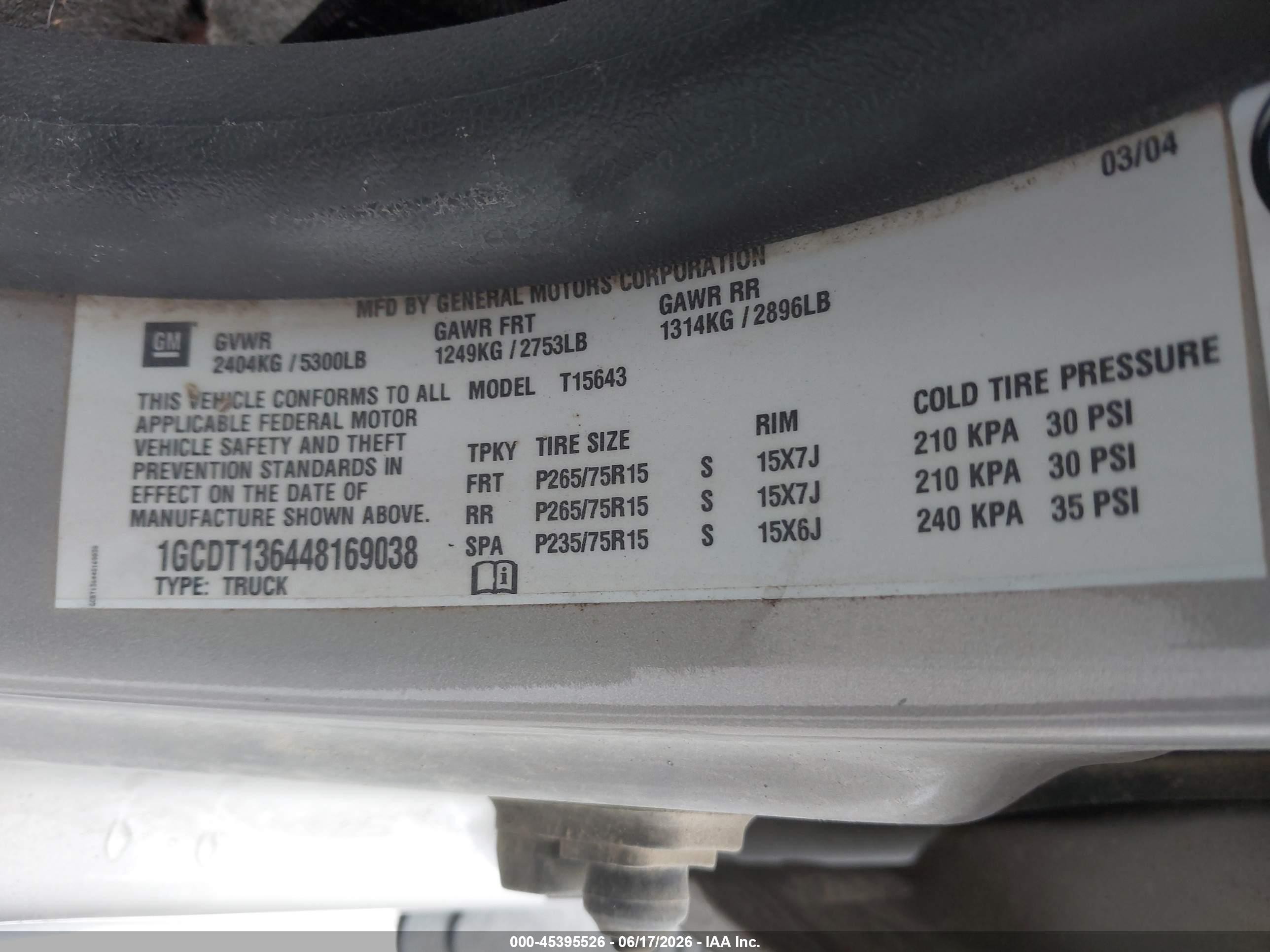 2004 Chevrolet Colorado Ls Silver vin: 1GCDT136448169038