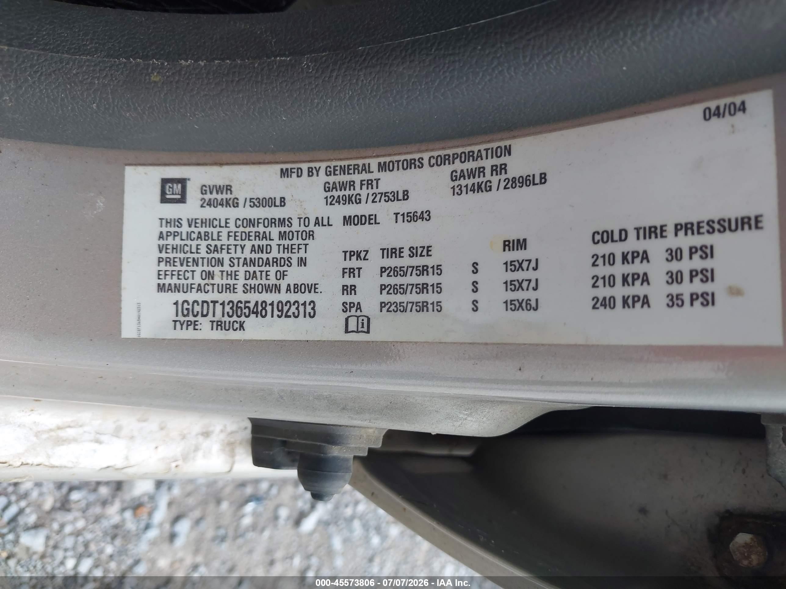 2004 Chevrolet Colorado Ls Silver vin: 1GCDT136548192313