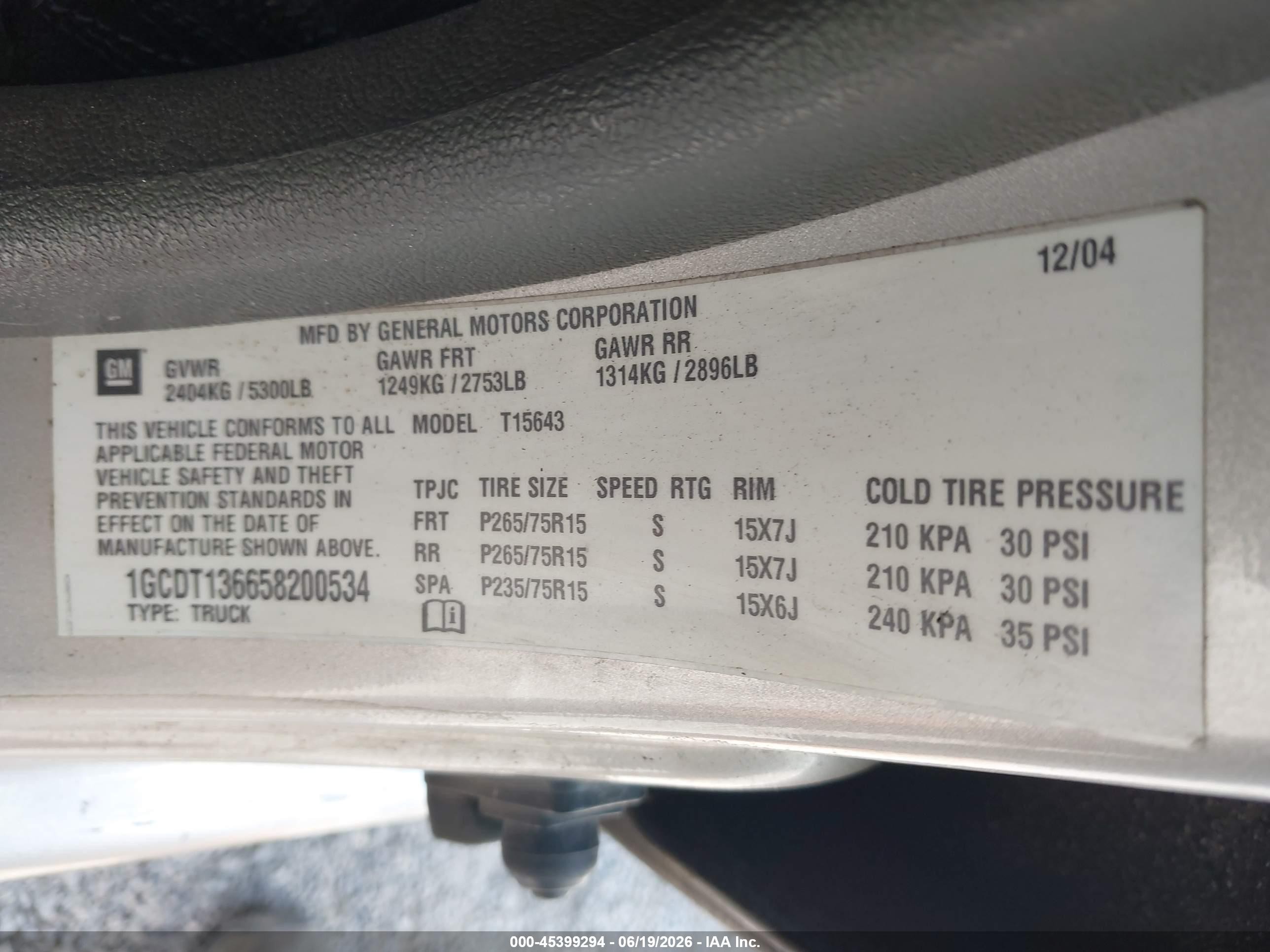 2005 Chevrolet Colorado Ls Gray vin: 1GCDT136658200534