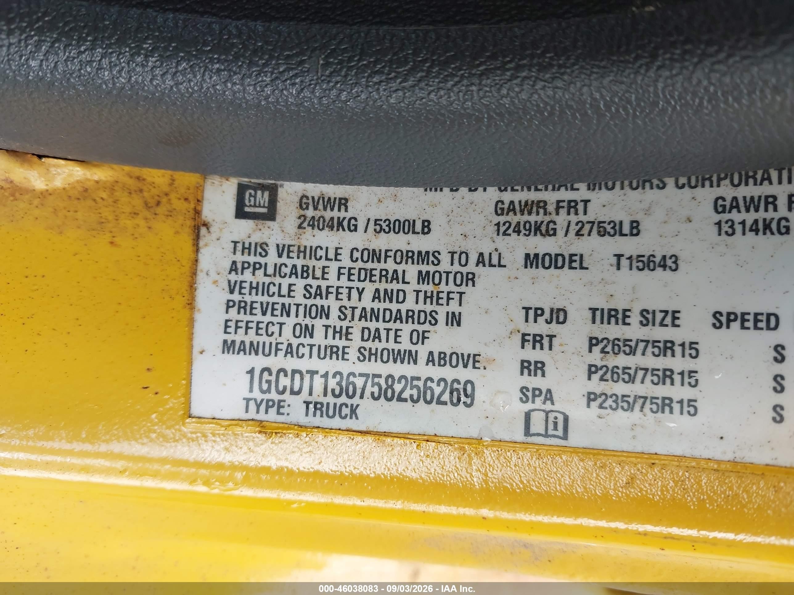 2005 Chevrolet Colorado Ls Желтый vin: 1GCDT136758256269